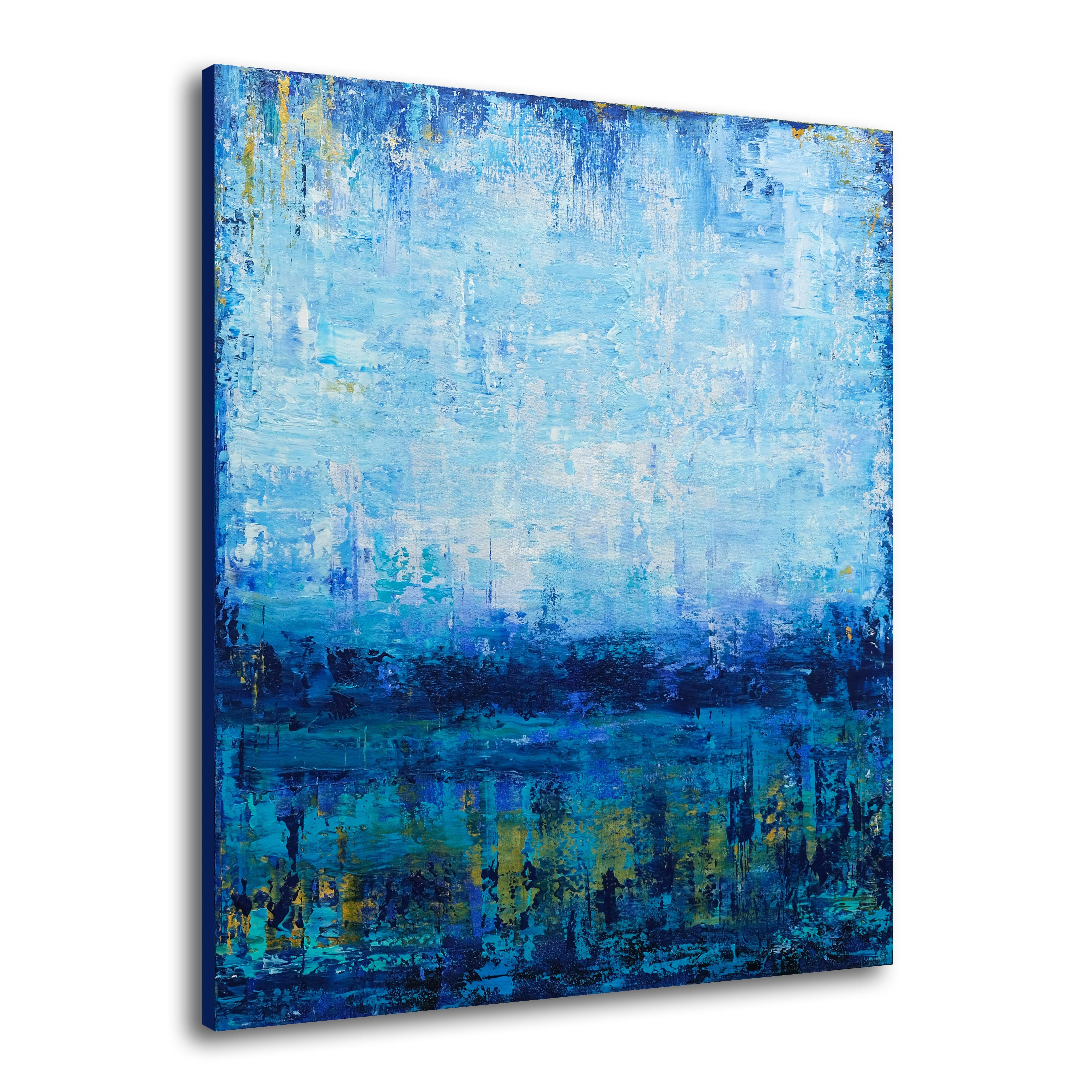 Dimensions: 81x100 cm “ 31,89x39,37 inches. Original abstract painting with textures inspired by the Mediterranean Sea. It was painted in multiple layers with palette knife and brushes. * The artwork is signed on the back and includes a Certificate
