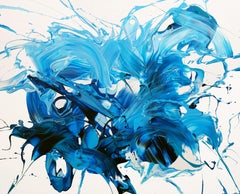 Expressions bleues III, peinture, acrylique sur toile