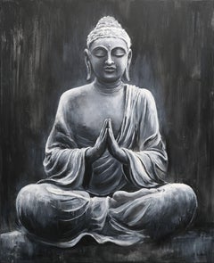 Méditation de Bouddha, peinture, acrylique sur toile