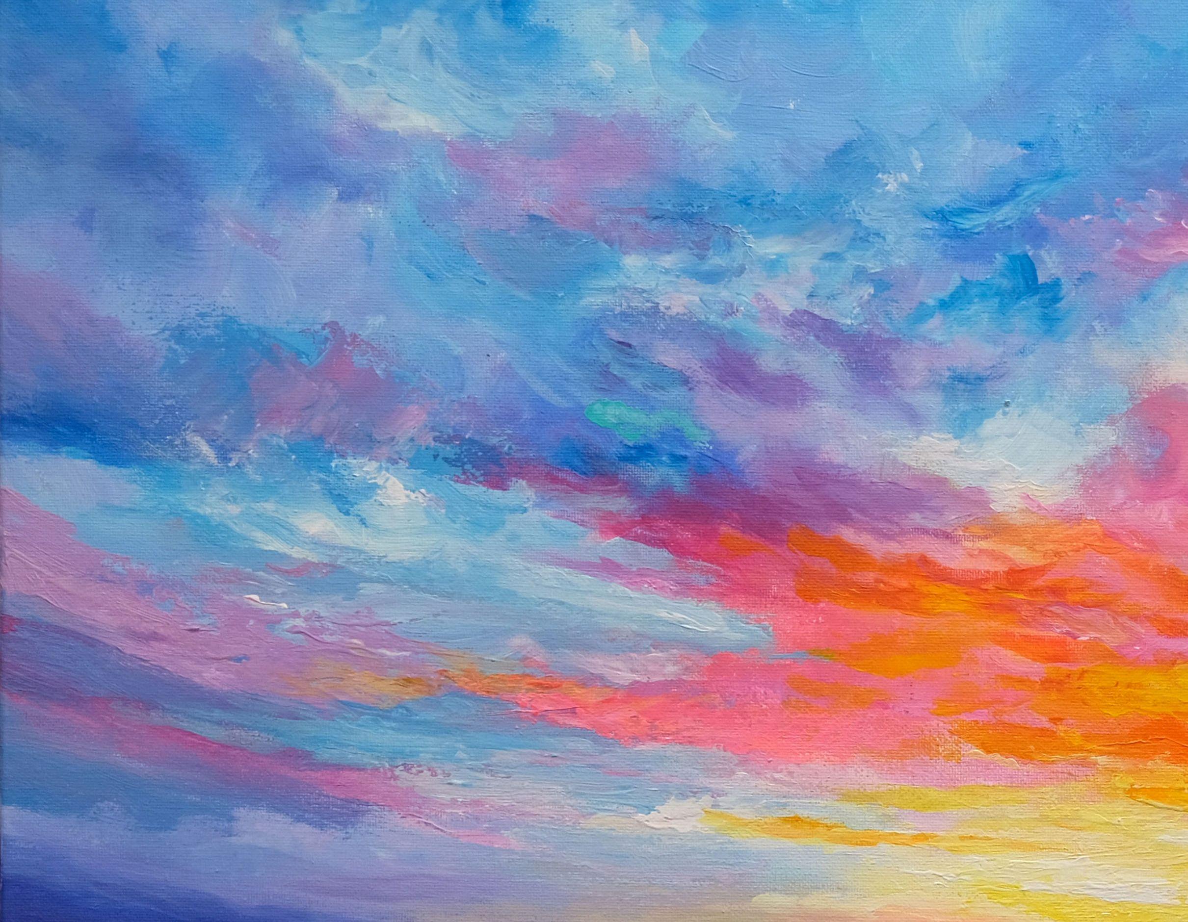 Dreaming Sunrise, Painting, Oil on Canvas For Sale 3