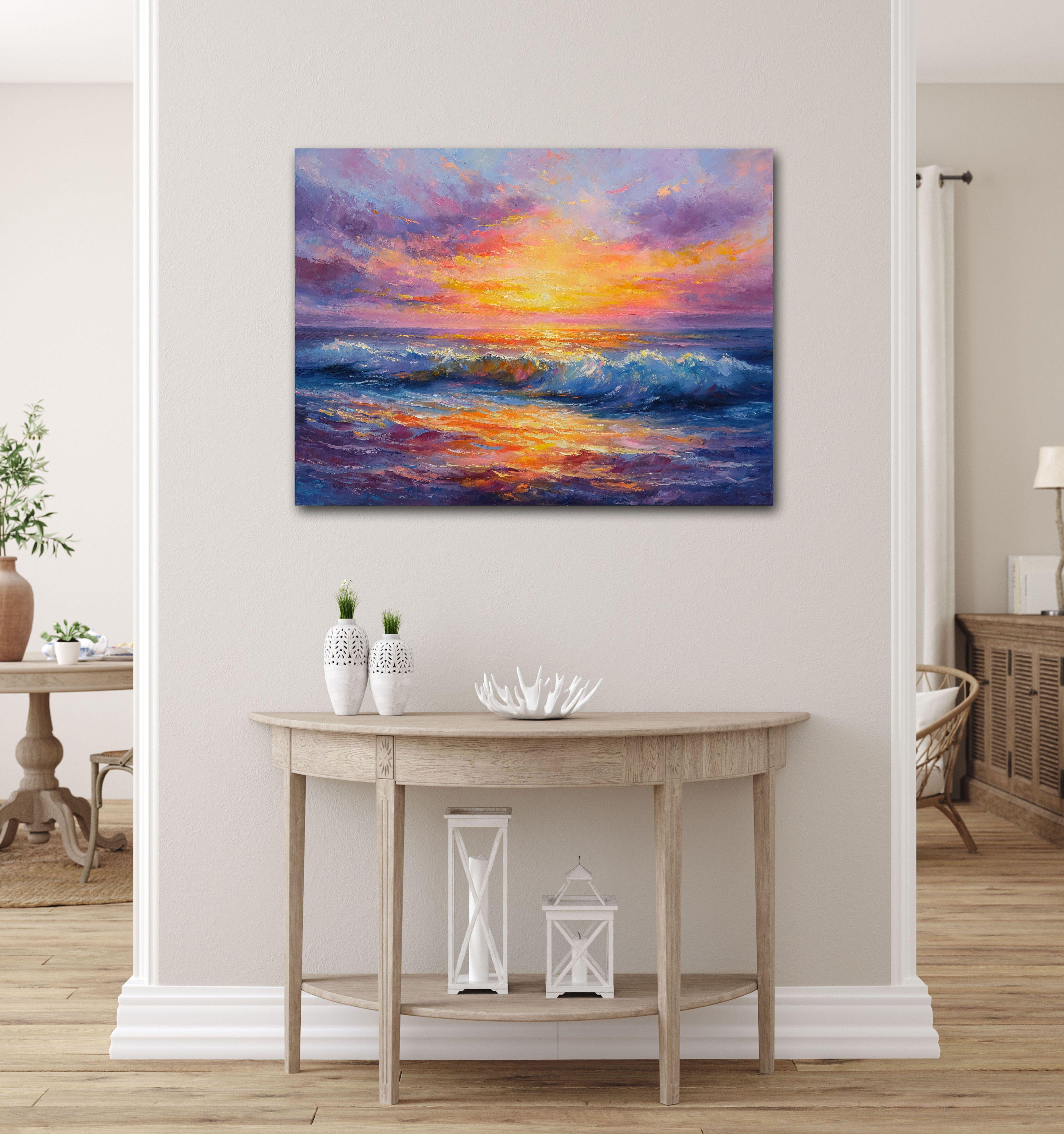 Colori sognanti del tramonto, Pittura, Olio su tela - Painting Impressionismo di Behshad Arjomandi