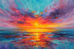 Tramonto suggestivo, Pittura, Olio su tela