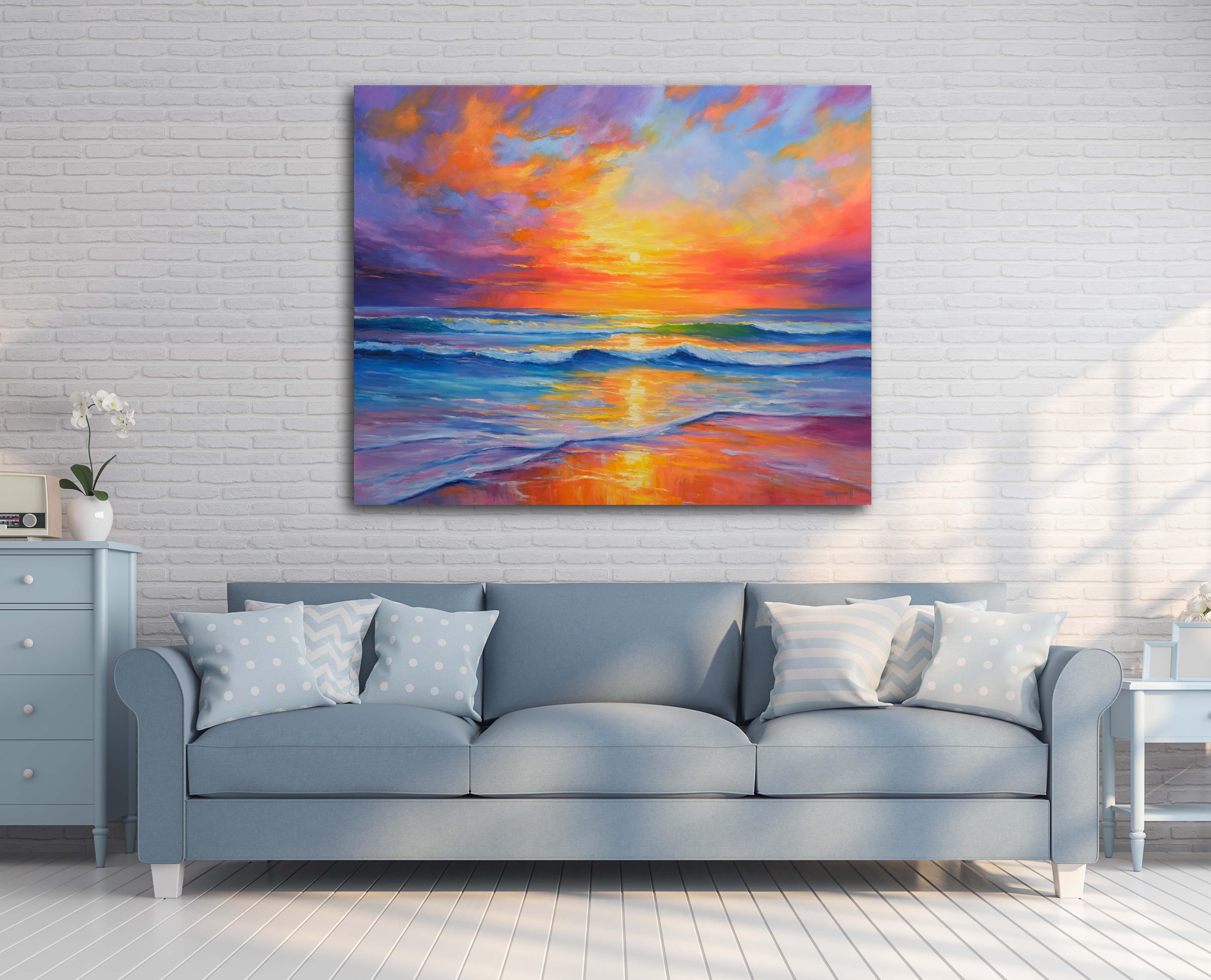 Atardecer de fantasía, Pintura, Óleo sobre lienzo - Painting Impresionista de Behshad Arjomandi