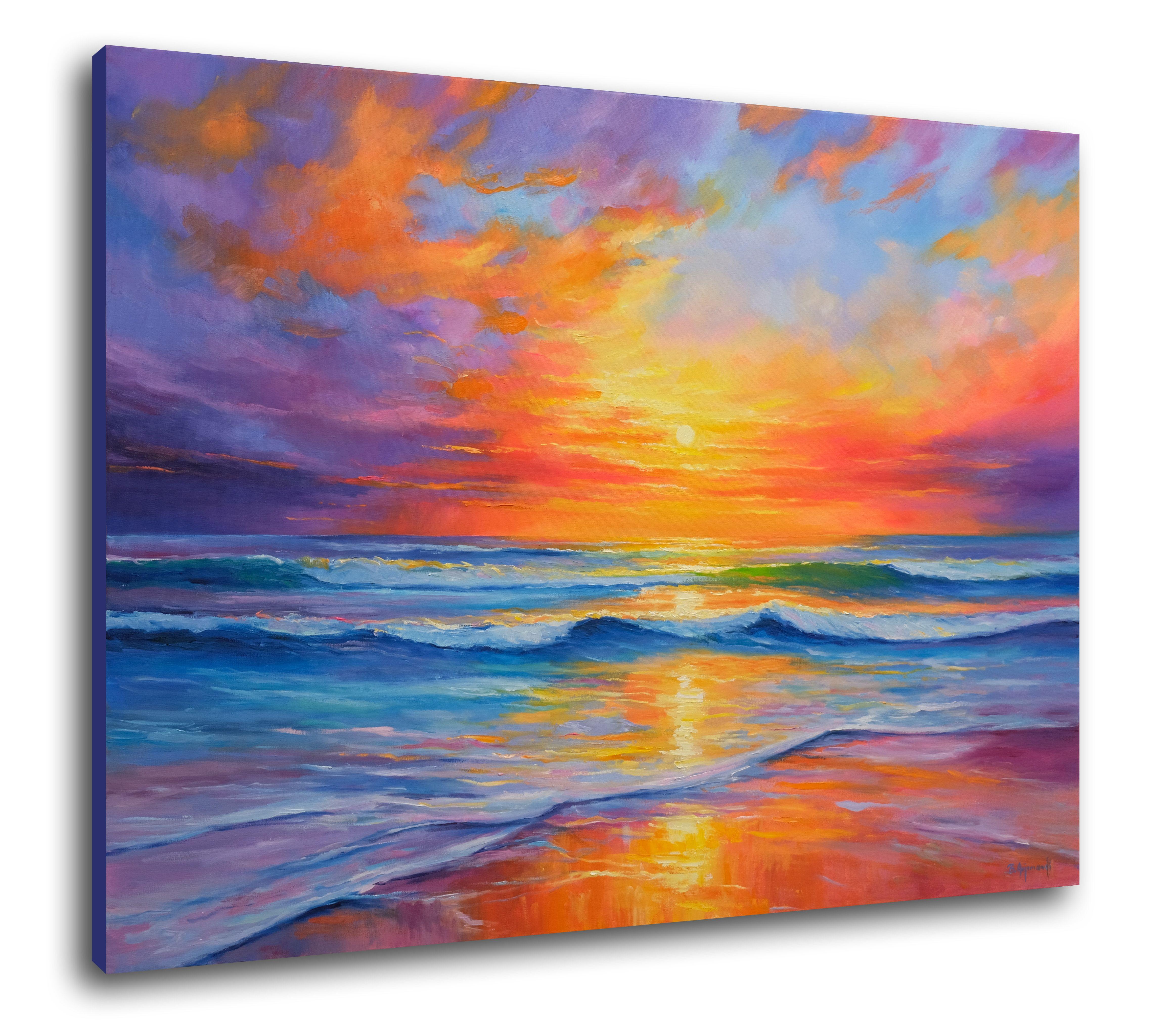 Atardecer de fantasía, Pintura, Óleo sobre lienzo en venta 2