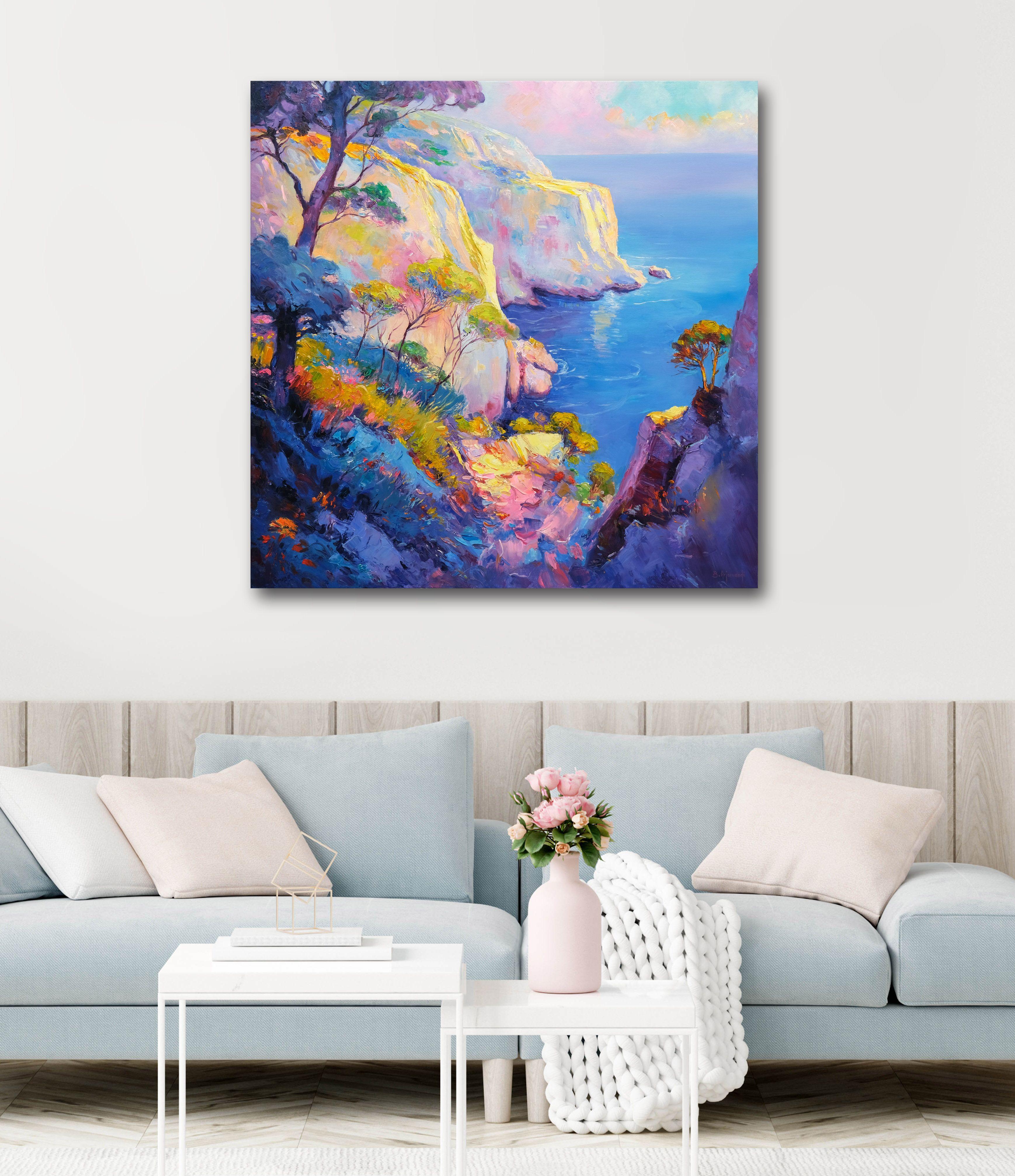 Vista de fantasía, Pintura, Óleo sobre lienzo - Painting Impresionista de Behshad Arjomandi