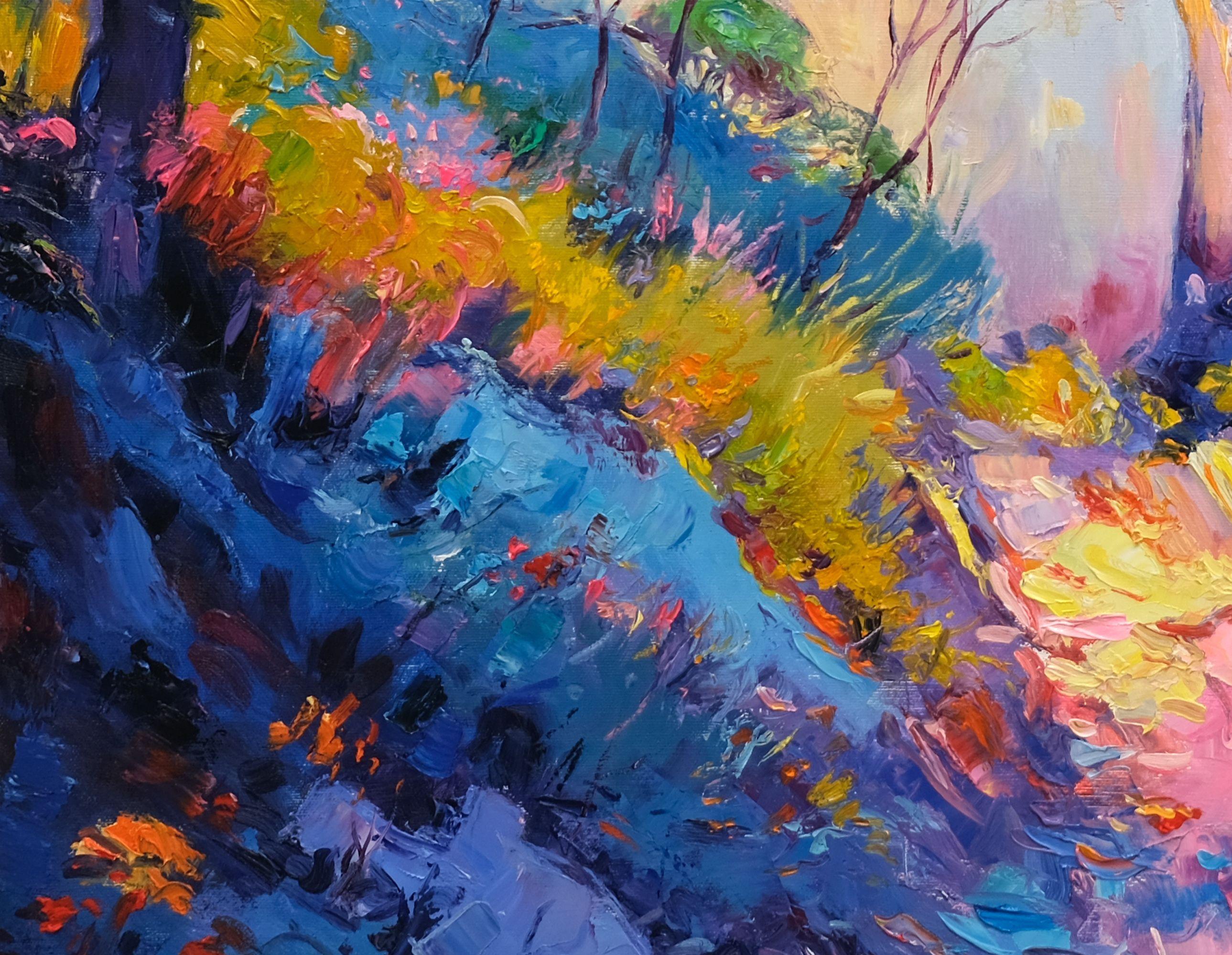 Vista de fantasía, Pintura, Óleo sobre lienzo 1