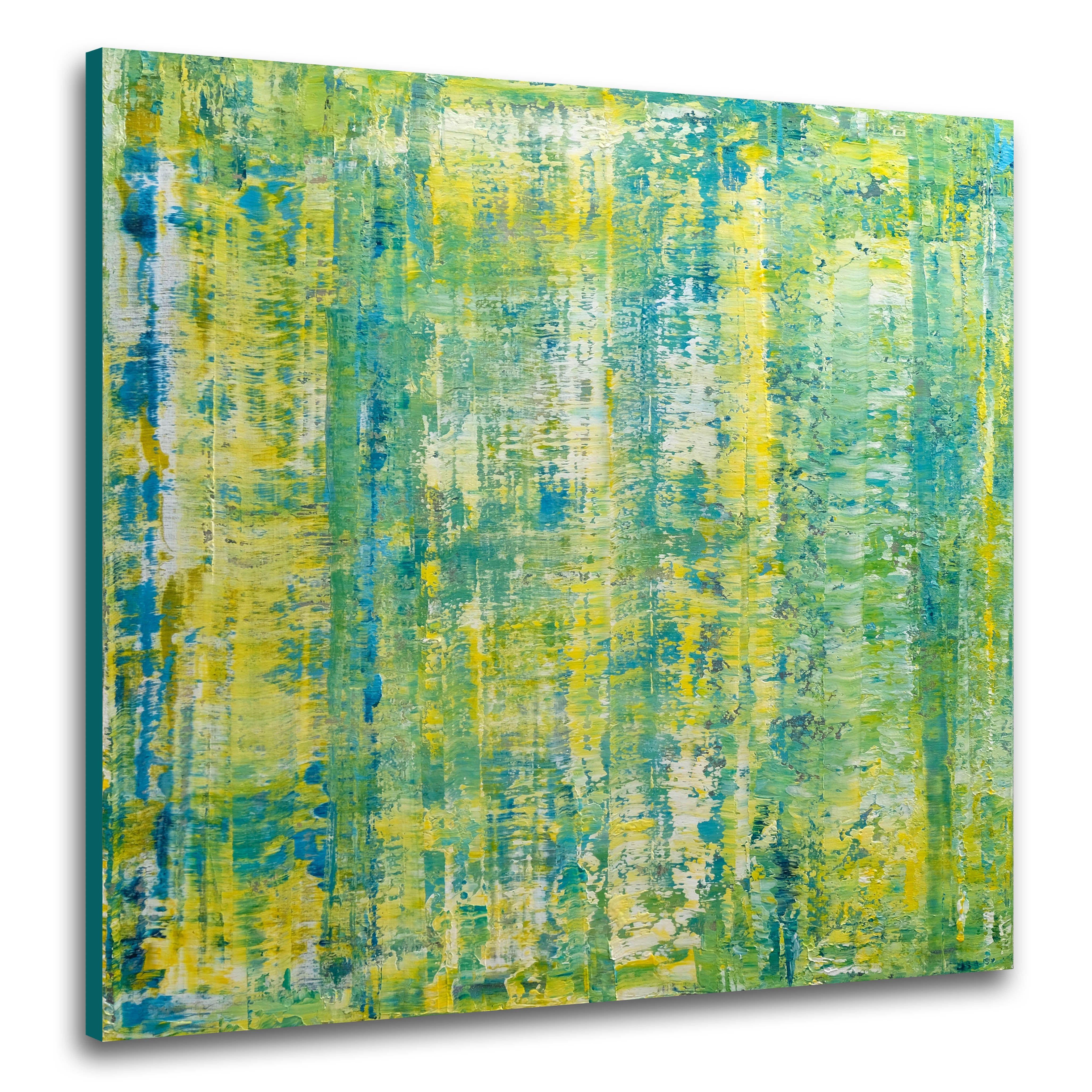 Green Abstract Composition II, Painting, Acrylic on Canvas For Sale 2