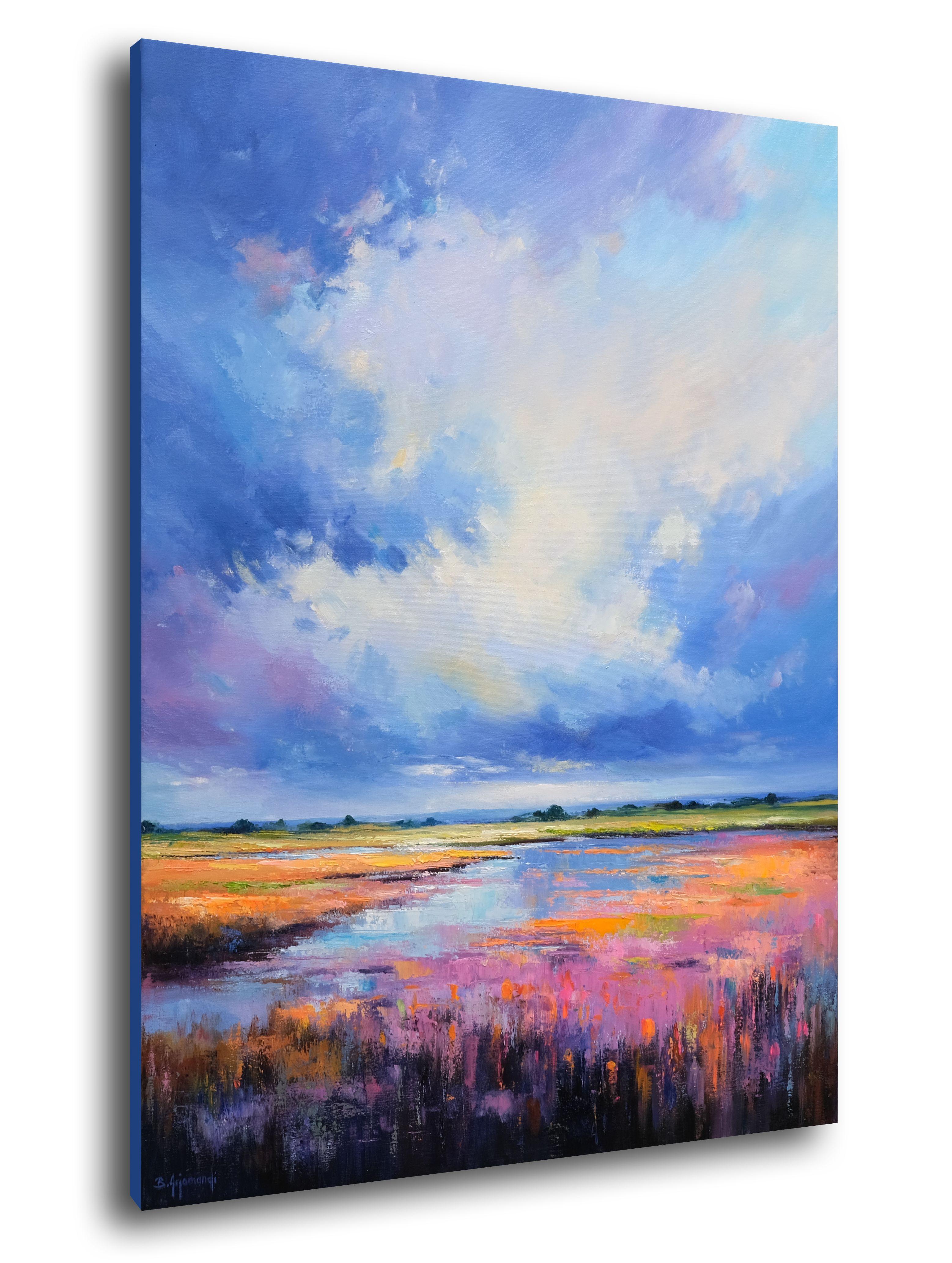 Paesaggio magico, Pittura, Olio su tela in vendita 2