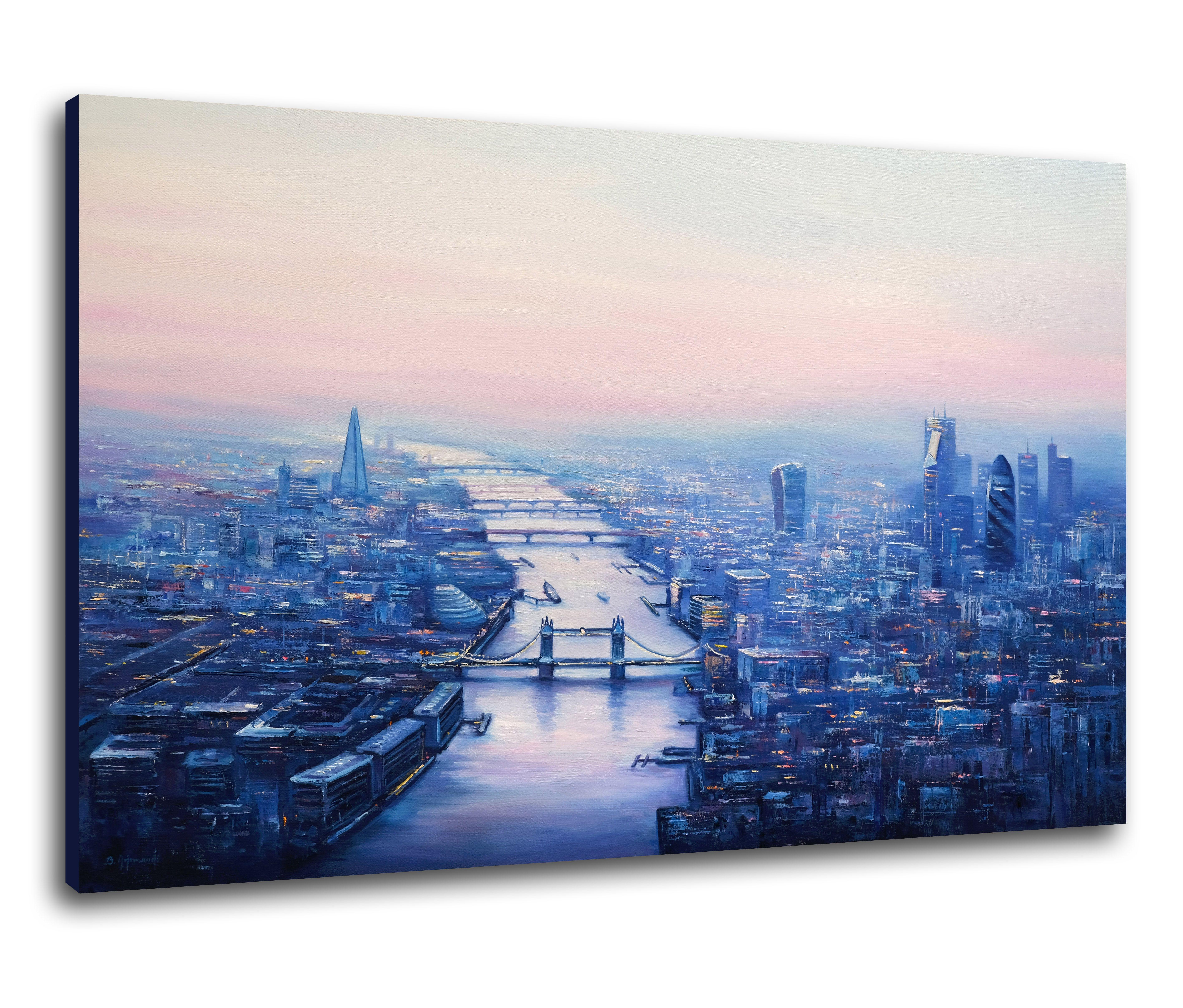 Magical London II, Painting, Oil on Canvas For Sale 4