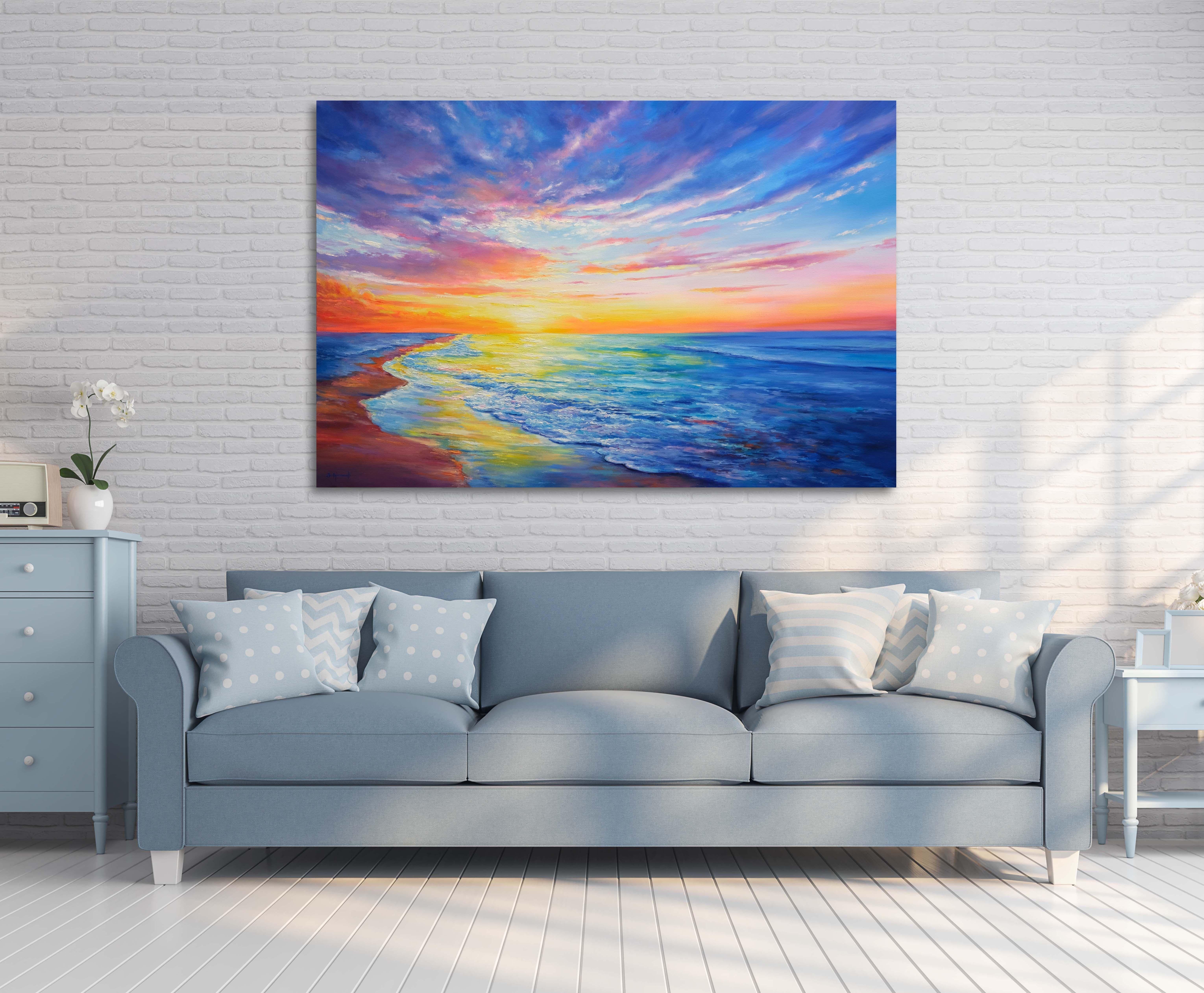 Magical Seascape, Painting, Oil on Canvas For Sale 1
