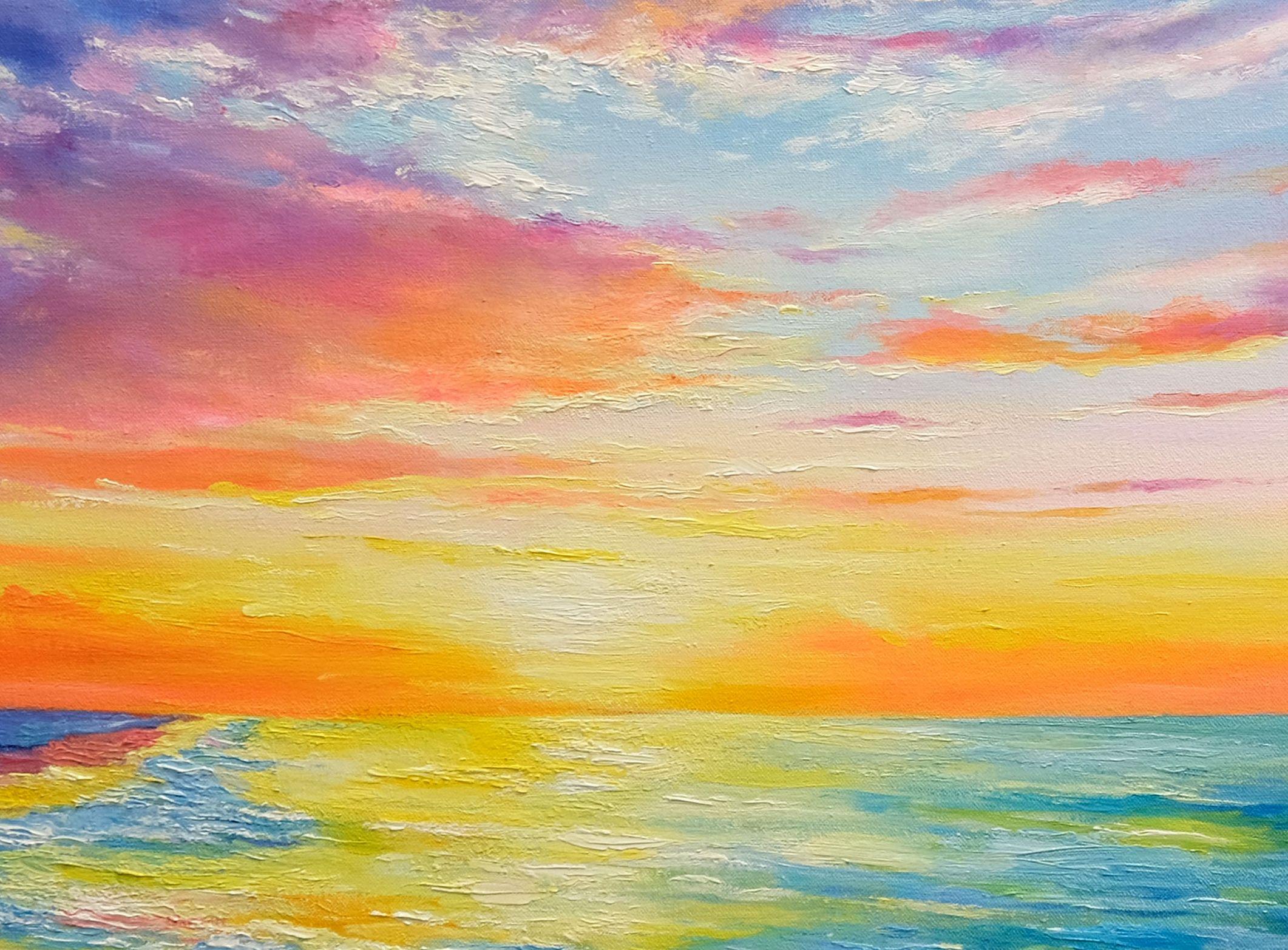 Magical Seascape, Painting, Oil on Canvas For Sale 2