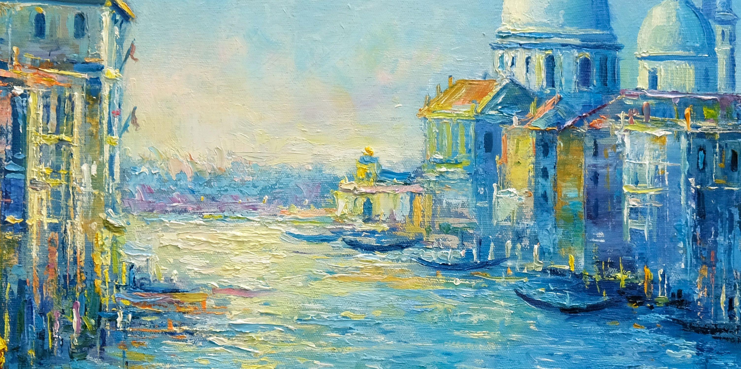 Magical Venice, Painting, Oil on Canvas For Sale 2