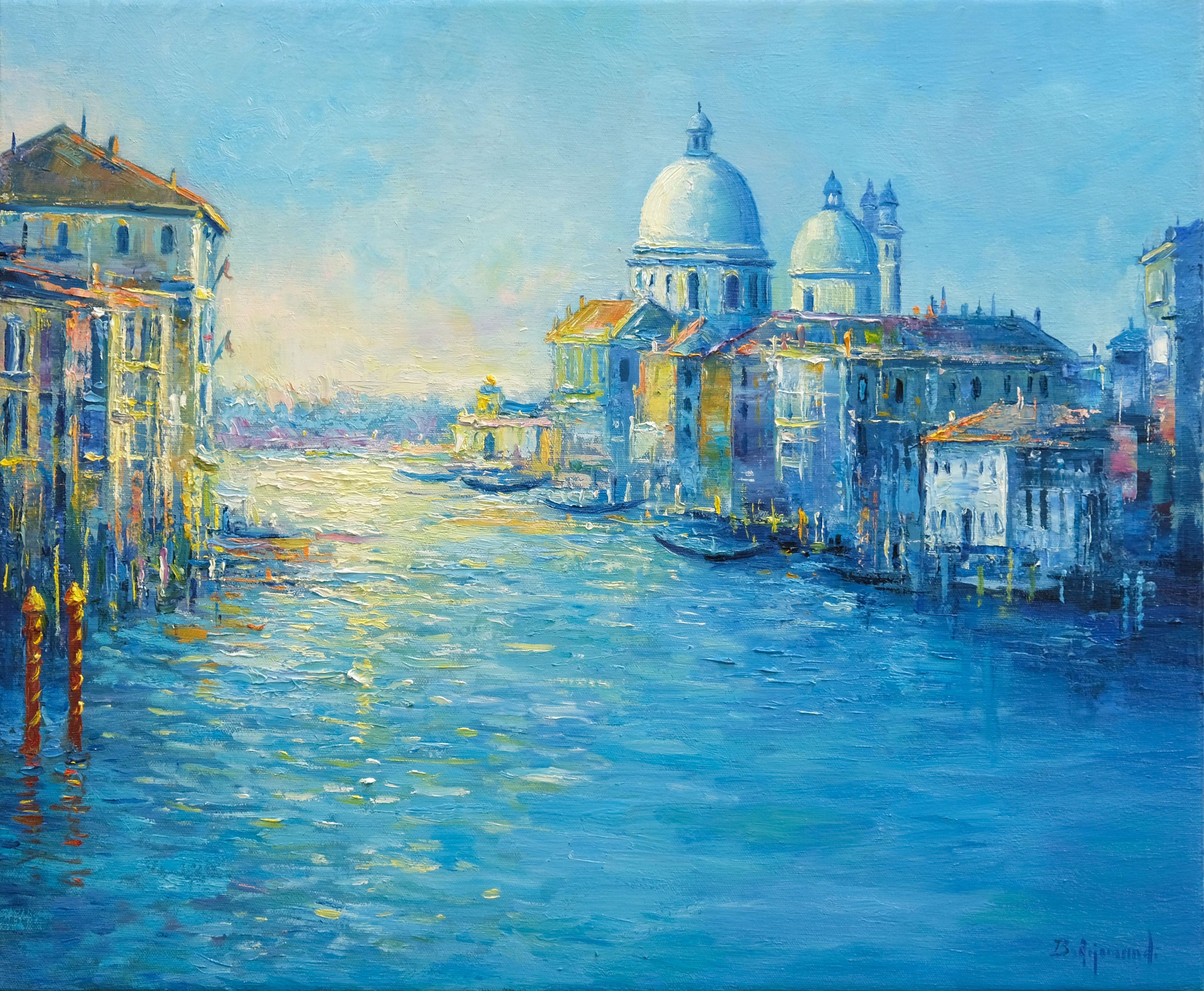Original oil painting of a romantic view of Venice.    It was painted in multiple layers with palette knife and brushes.    * The artwork is signed on the front and includes a Certificate of Authenticity.  * The painting is done on stretched canvas