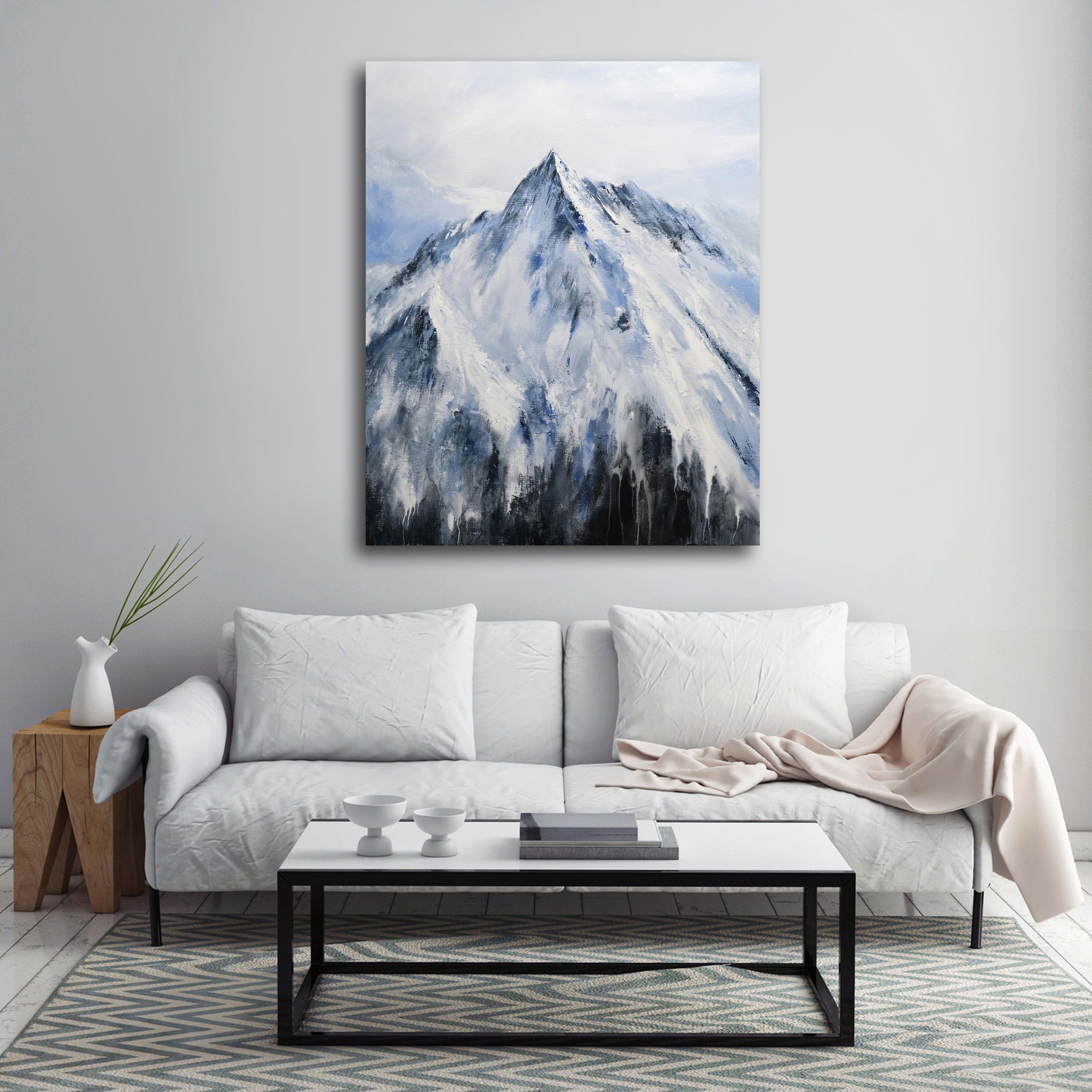 Paisaje majestuoso de los Alpes, Pintura, Acrílico sobre lienzo - Painting Realista de Behshad Arjomandi