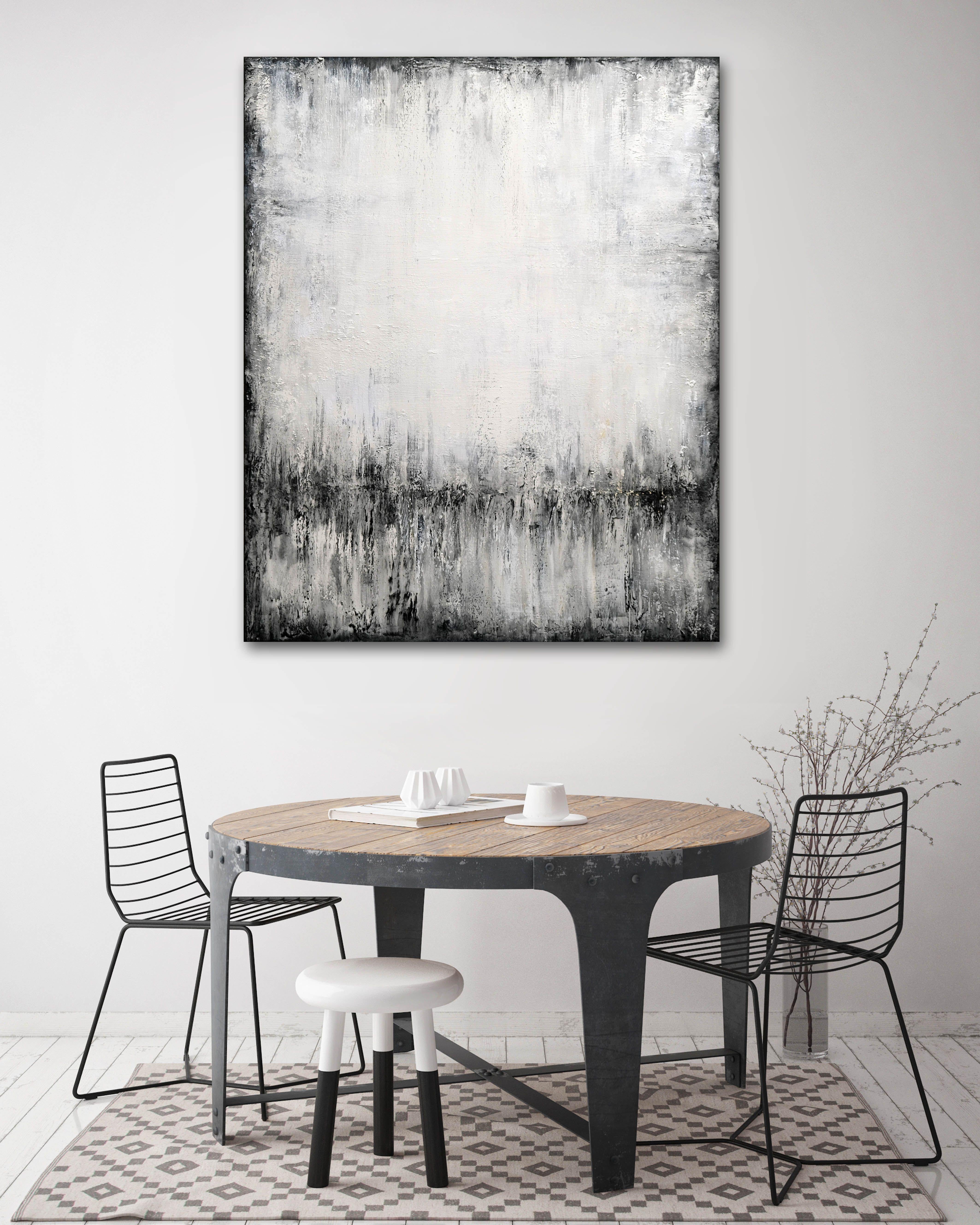Cuadro abstracto minimalista original  Se pintó en varias capas con espátula y pinceles.  El cuadro está realizado sobre lienzo tensado utilizando pinturas y materiales acrílicos de primera calidad.  La obra está firmada en el reverso e incluye un