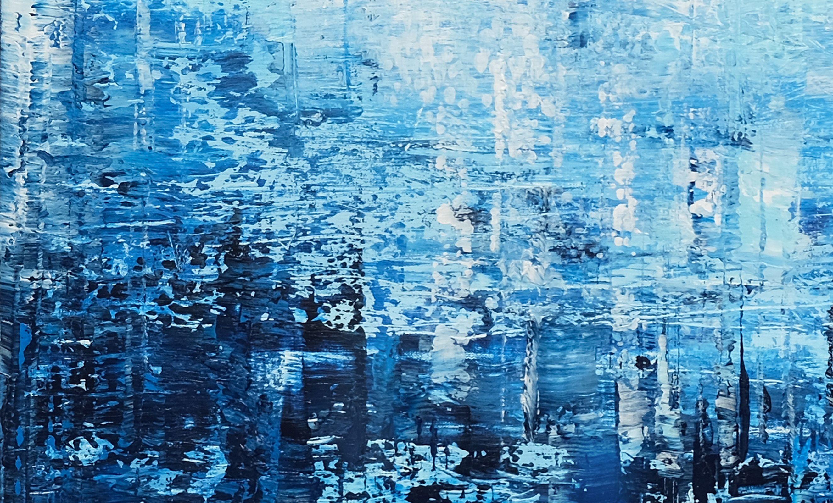 Sinfonía oceánica, Pintura, Acrílico sobre lienzo - Painting Abstracto de Behshad Arjomandi