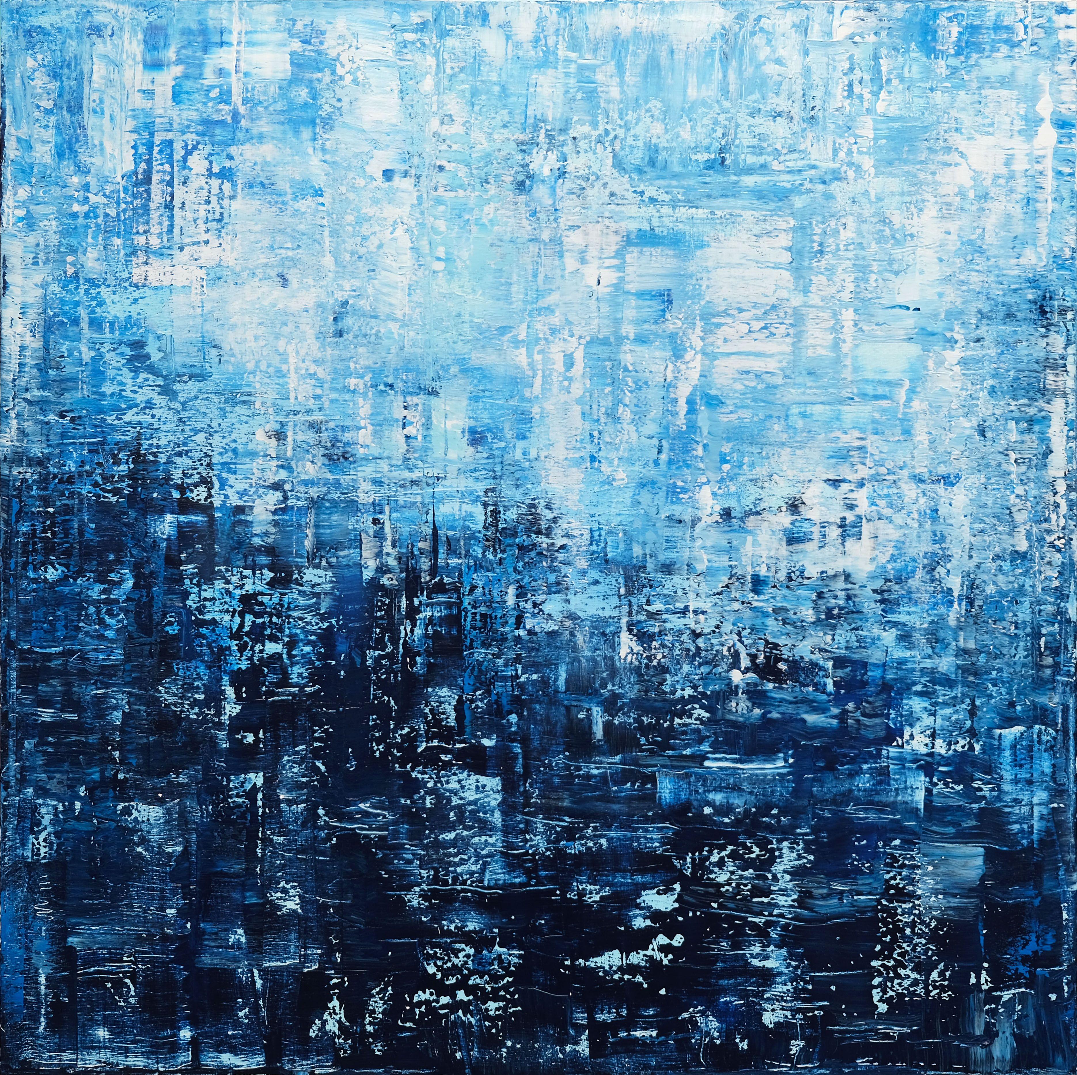 Abstract Painting de Behshad Arjomandi - Sinfonía oceánica, Pintura, Acrílico sobre lienzo