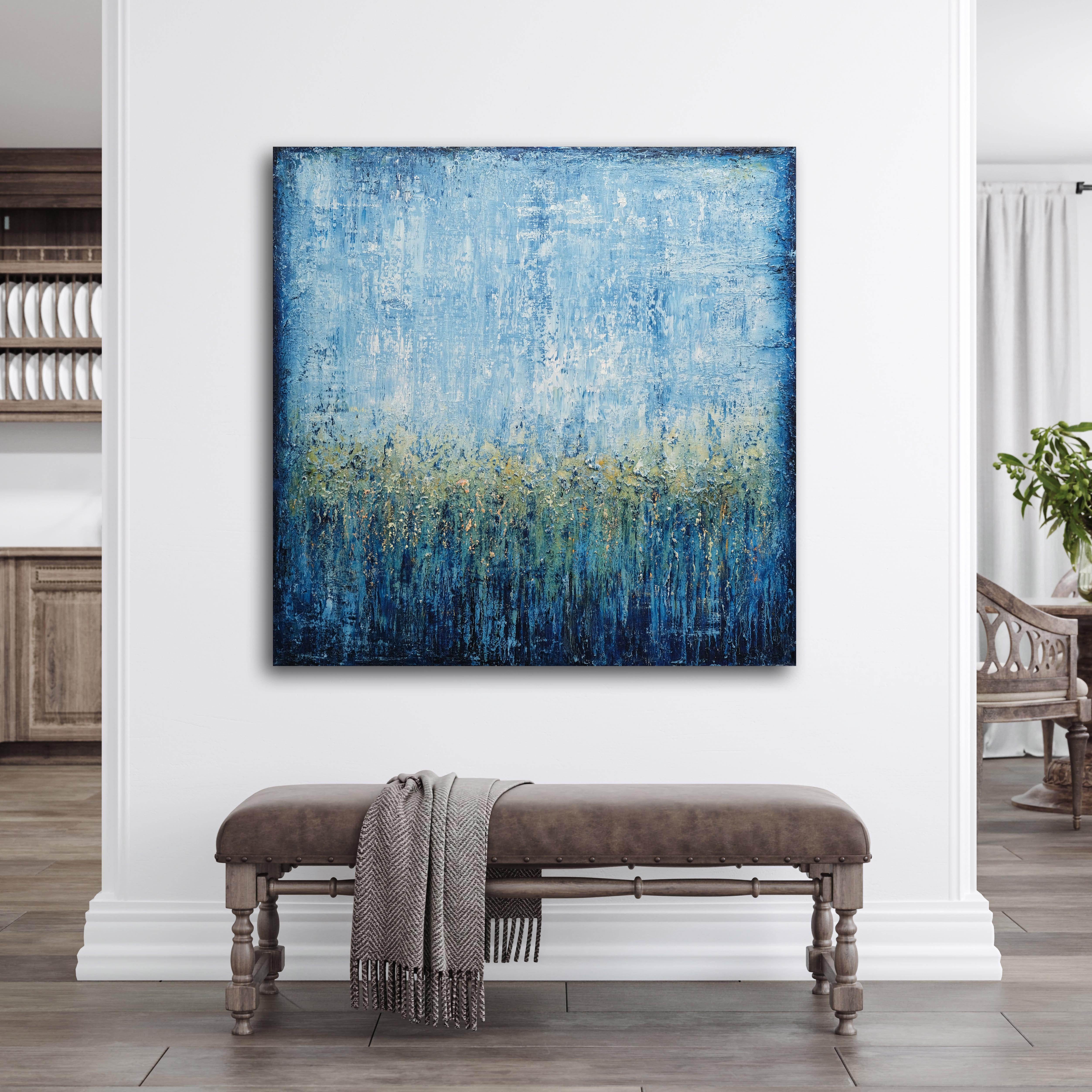Serenata oceanica, Pittura, Olio su tela - Painting di Behshad Arjomandi