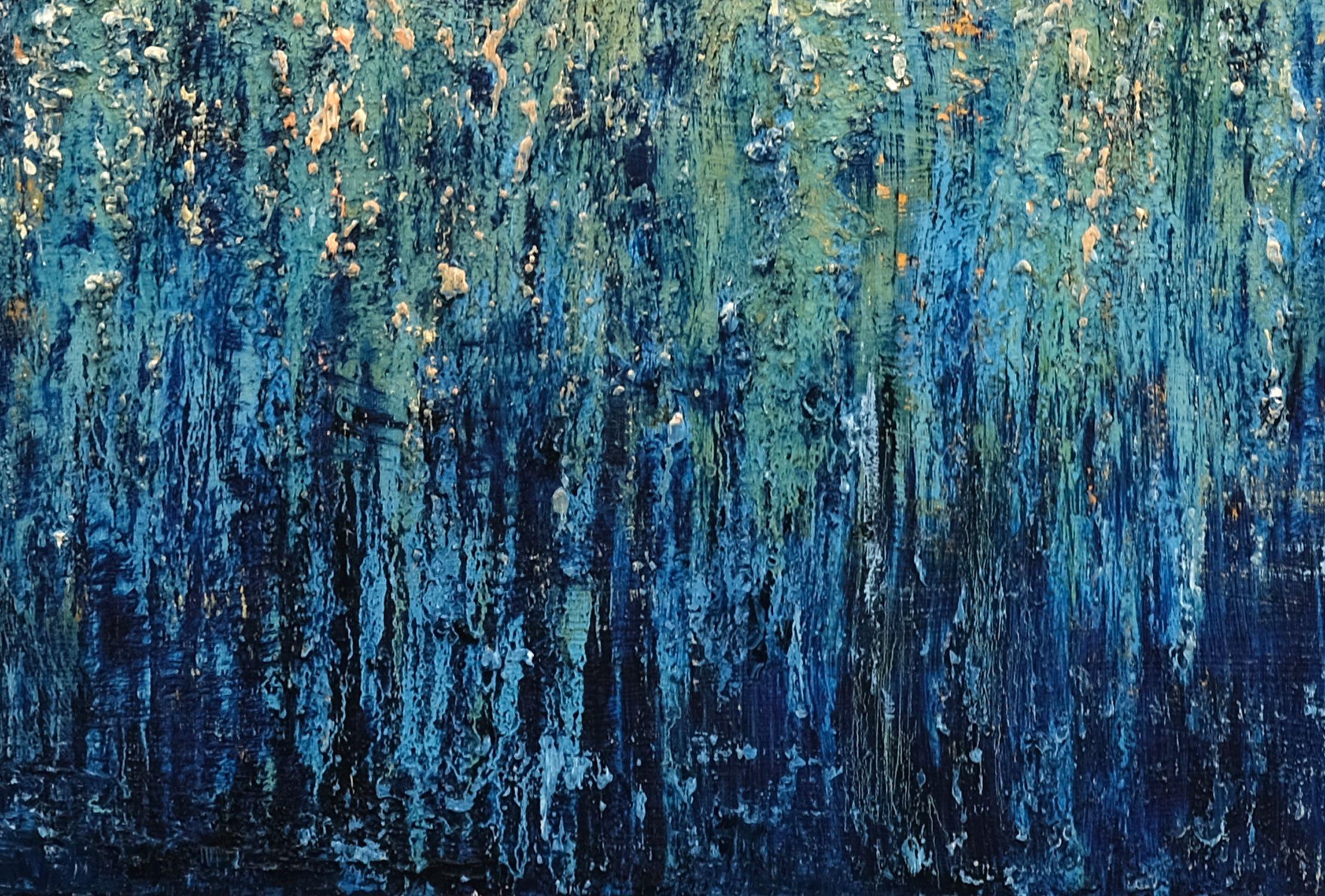 Serenata oceanica, Pittura, Olio su tela - Painting Astratto di Behshad Arjomandi