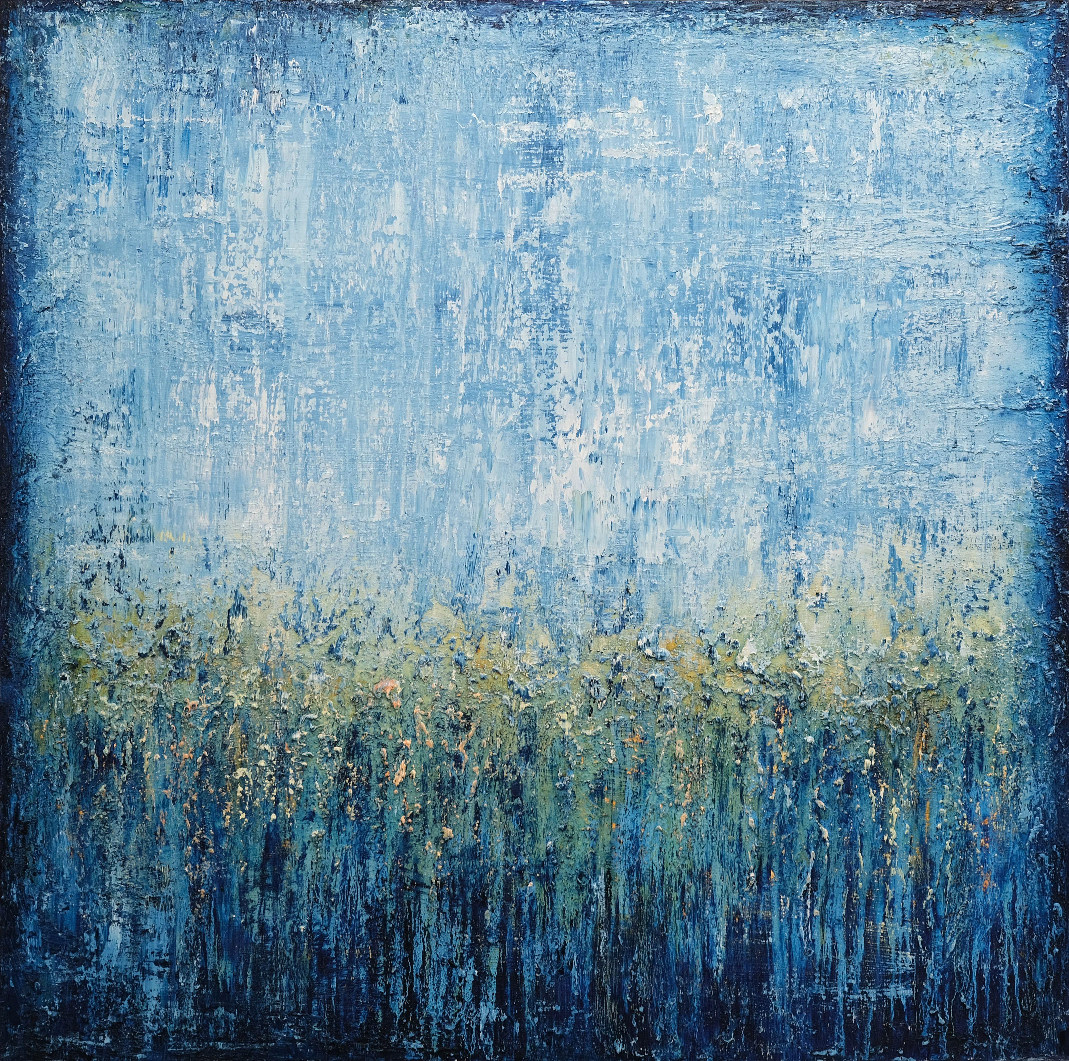 Abstract Painting di Behshad Arjomandi - Serenata oceanica, Pittura, Olio su tela