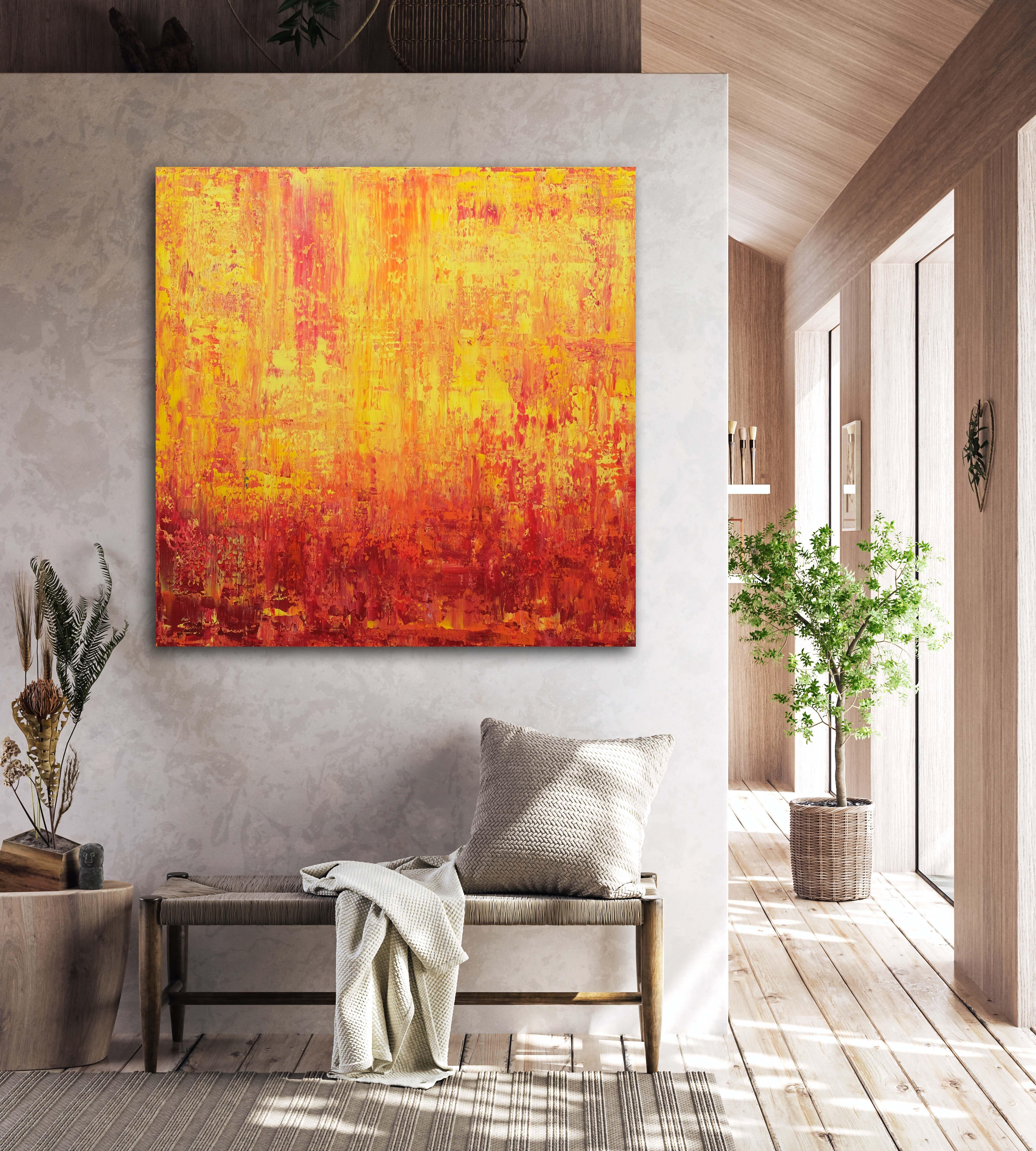 Tramonto radioso, Pittura, Acrilico su tela - Painting di Behshad Arjomandi