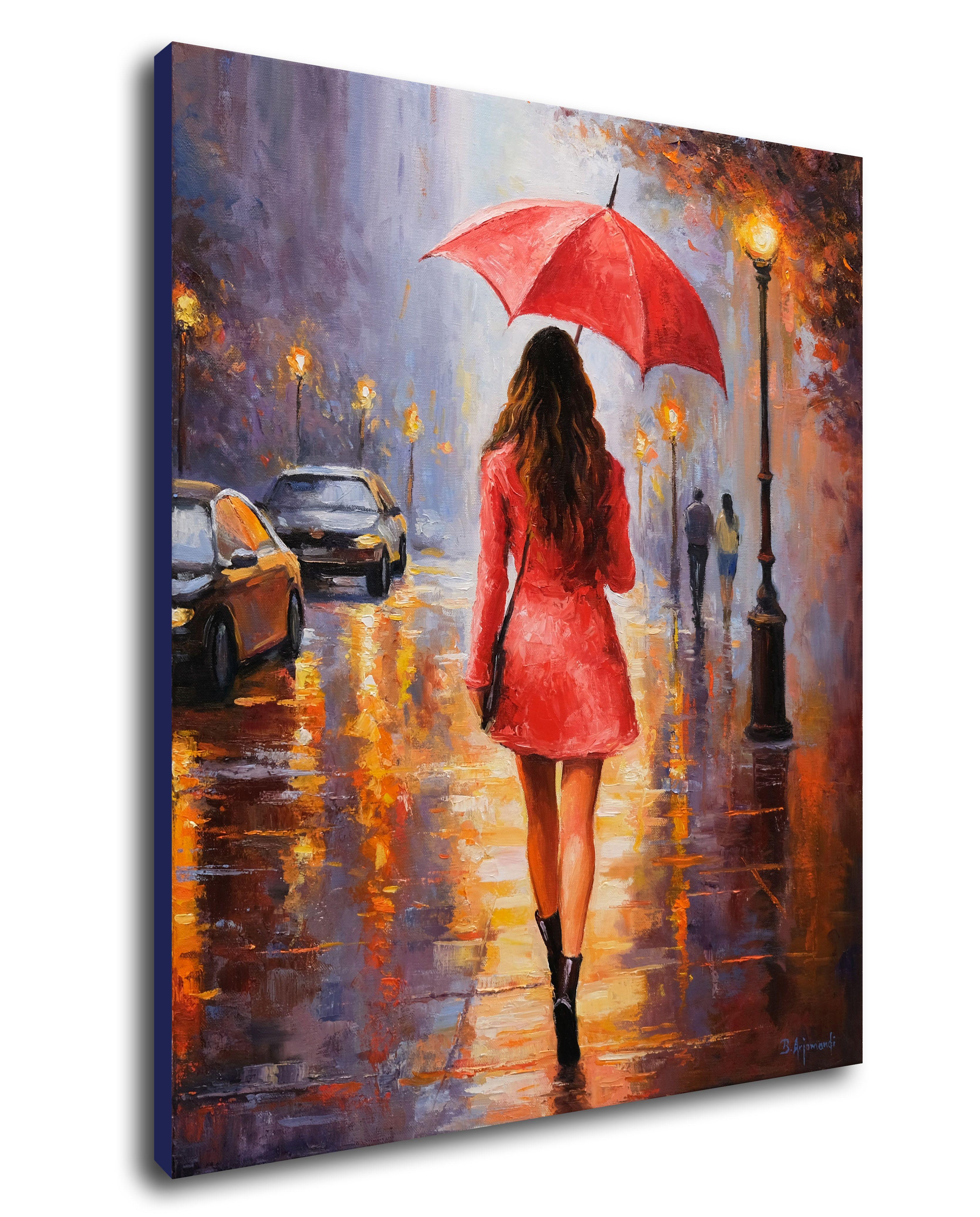 Giornata estiva piovosa, Pittura, Olio su tela in vendita 1