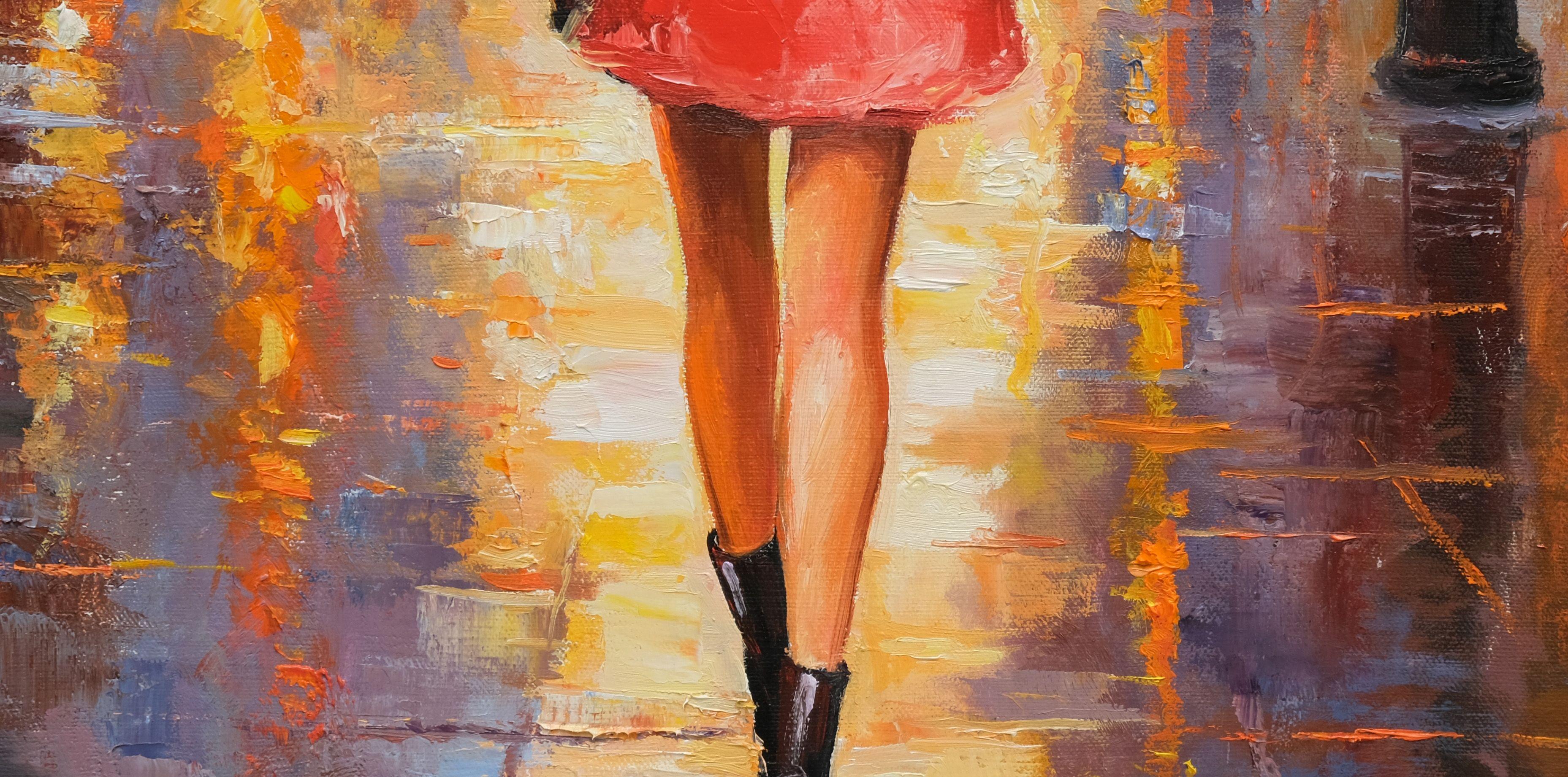 Giornata estiva piovosa, Pittura, Olio su tela in vendita 2