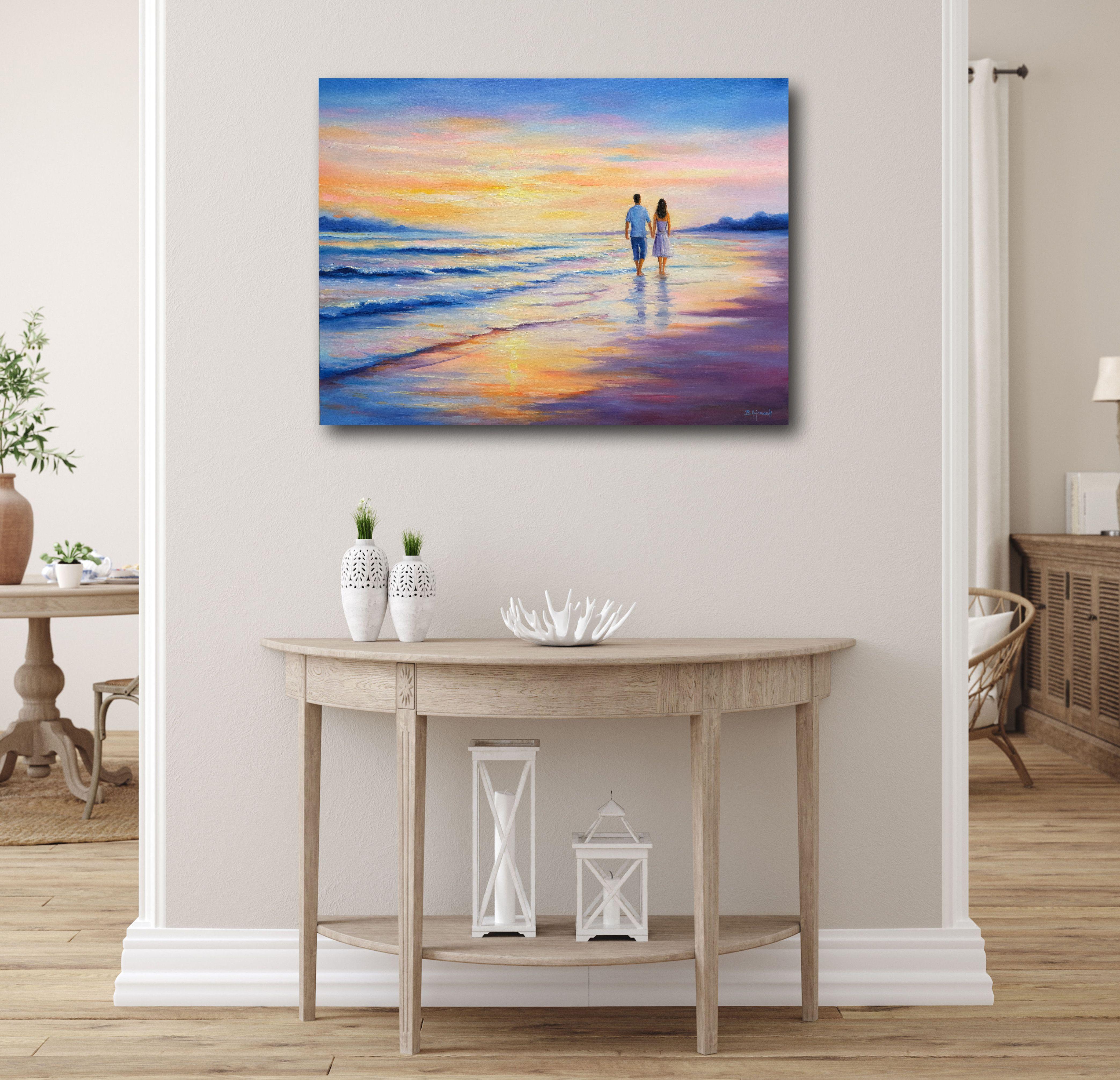Passeggiata romantica, Pittura, Olio su tela - Painting Impressionismo di Behshad Arjomandi