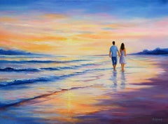 Romantic Walk, Painting, Oil on Canvas