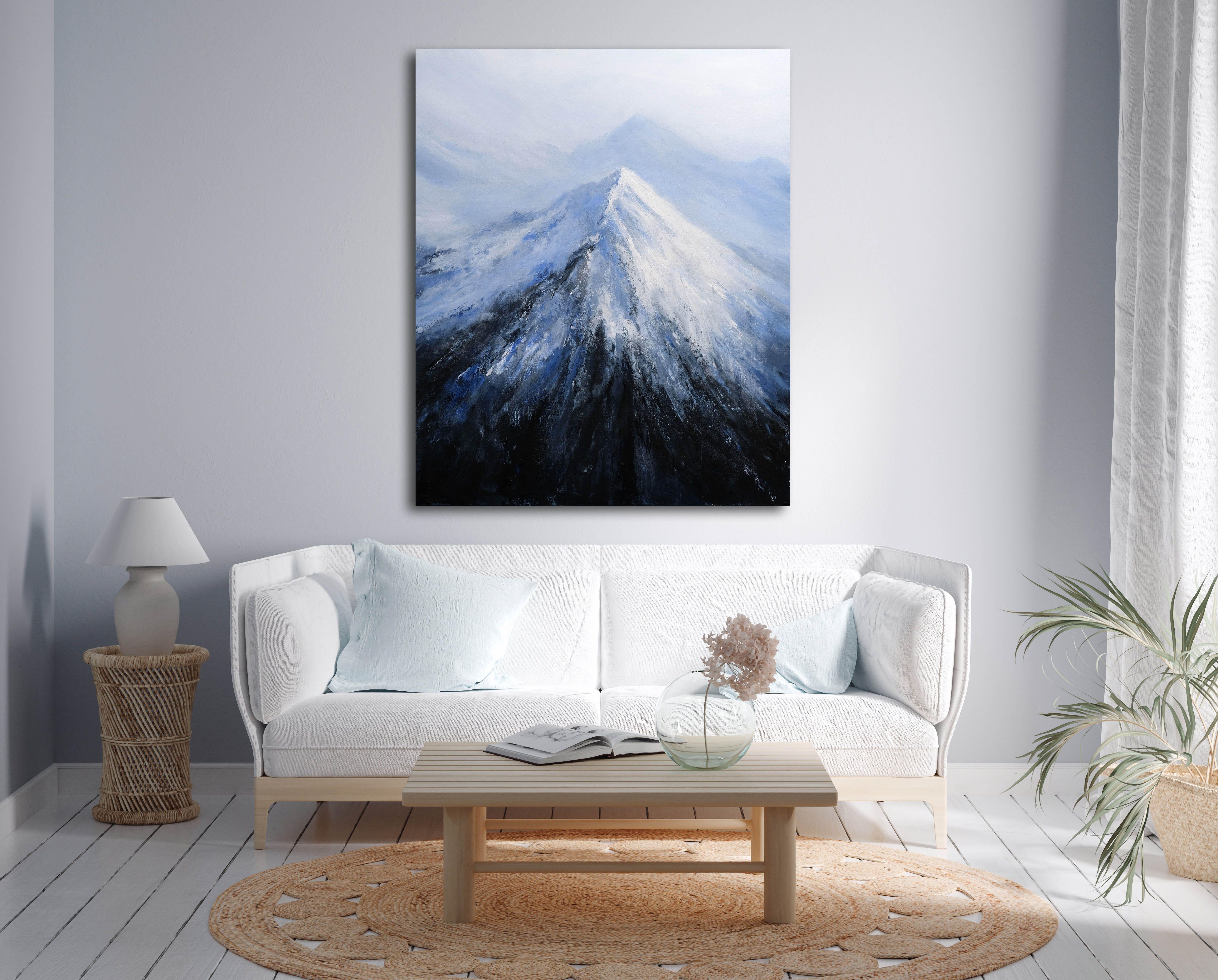 Snowy Mountains, Painting, Acrylic on Canvas For Sale 1