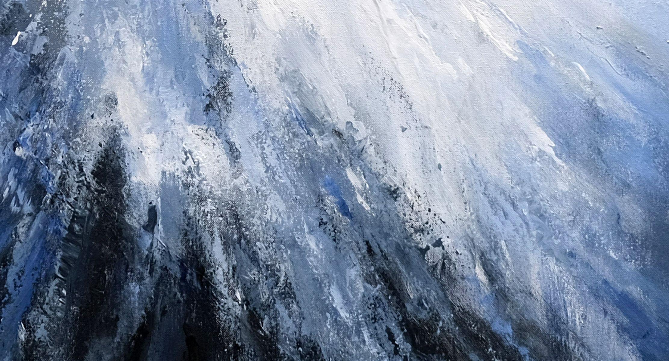 Snowy Mountains, Painting, Acrylic on Canvas For Sale 2