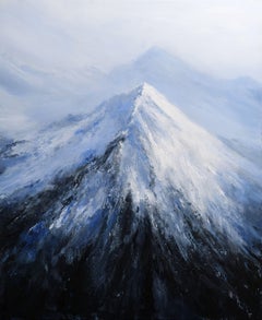 Mountains des neiges, peinture, acrylique sur toile