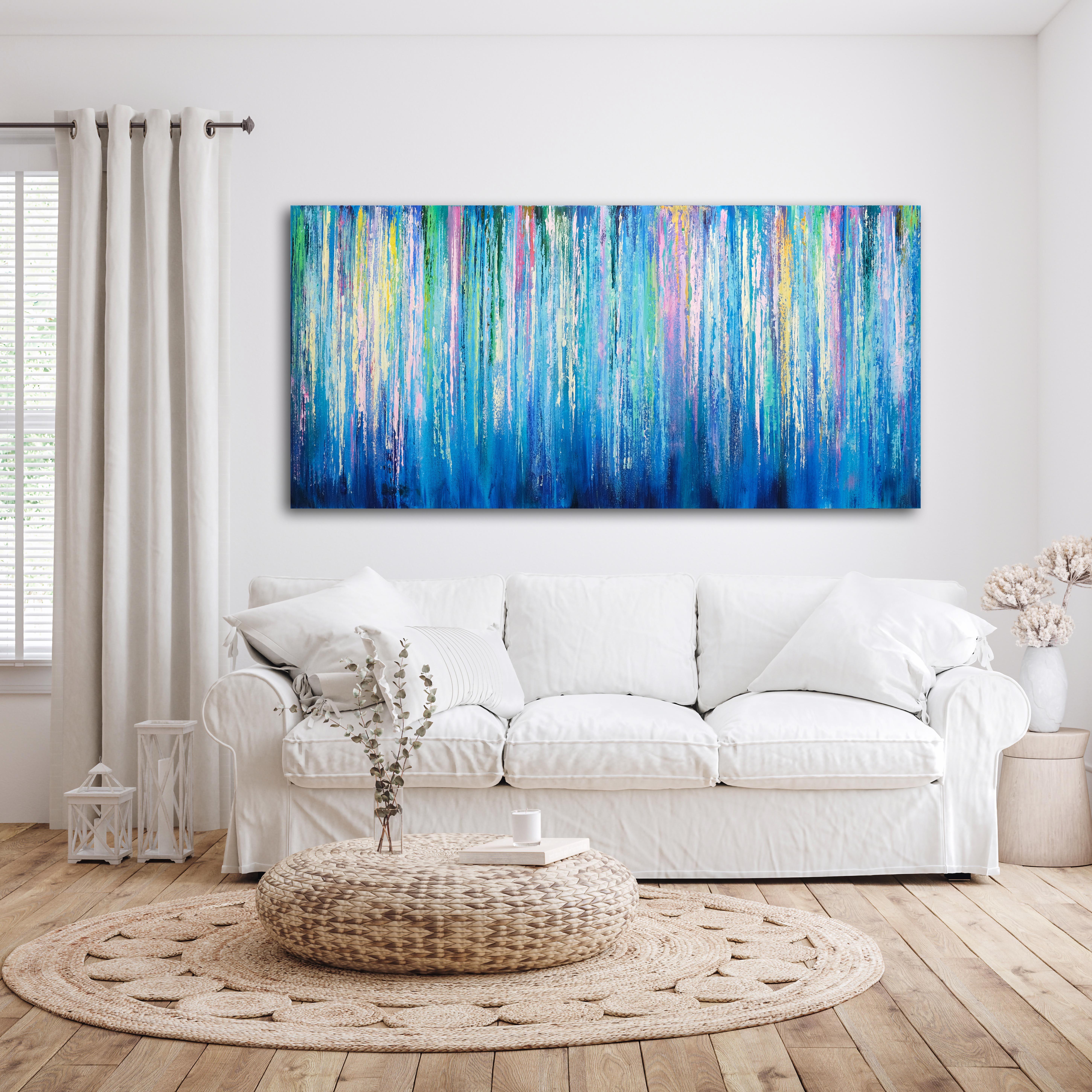 Melodías de colores de primavera, Pintura, Acrílico sobre lienzo - Painting de Behshad Arjomandi