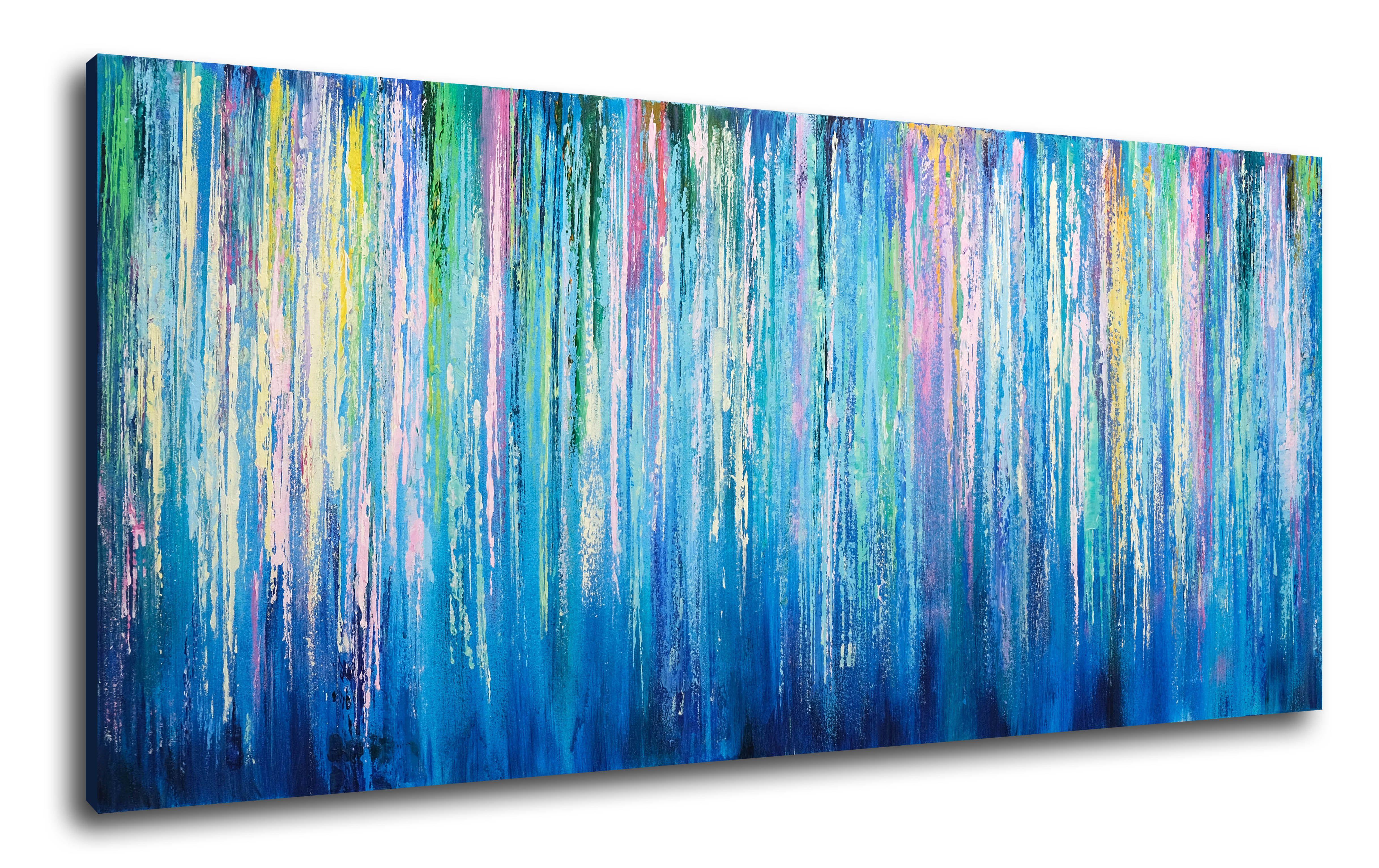 Cuadro original abstracto con textura, listo para colgar.  Gran cuadro abstracto original inspirado en la naturaleza pintado en estilo entre abstracto e impresionista.  Fue pintada en múltiples capas con espátula y pinceles :: Pintura :: Abstracta