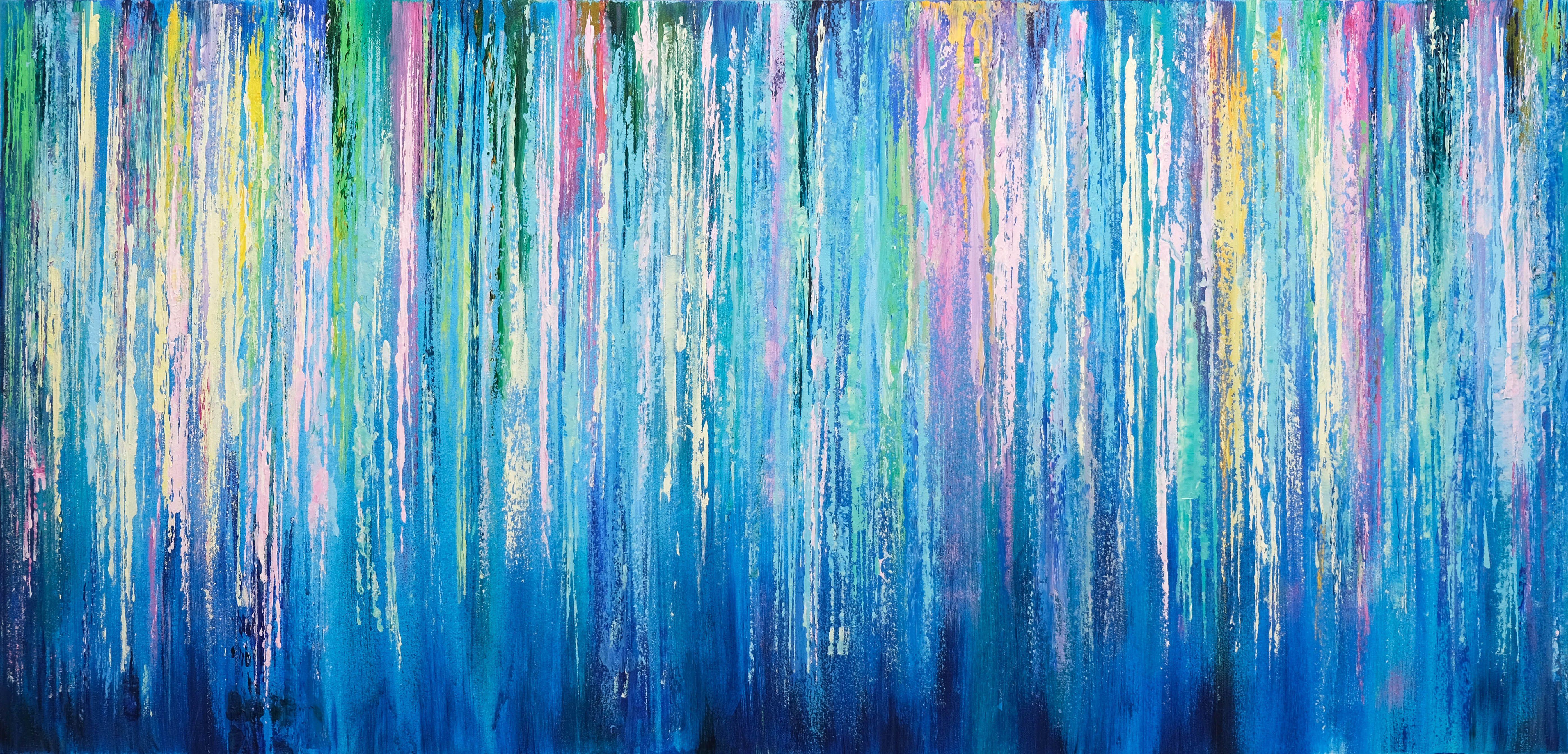 Abstract Painting de Behshad Arjomandi - Melodías de colores de primavera, Pintura, Acrílico sobre lienzo