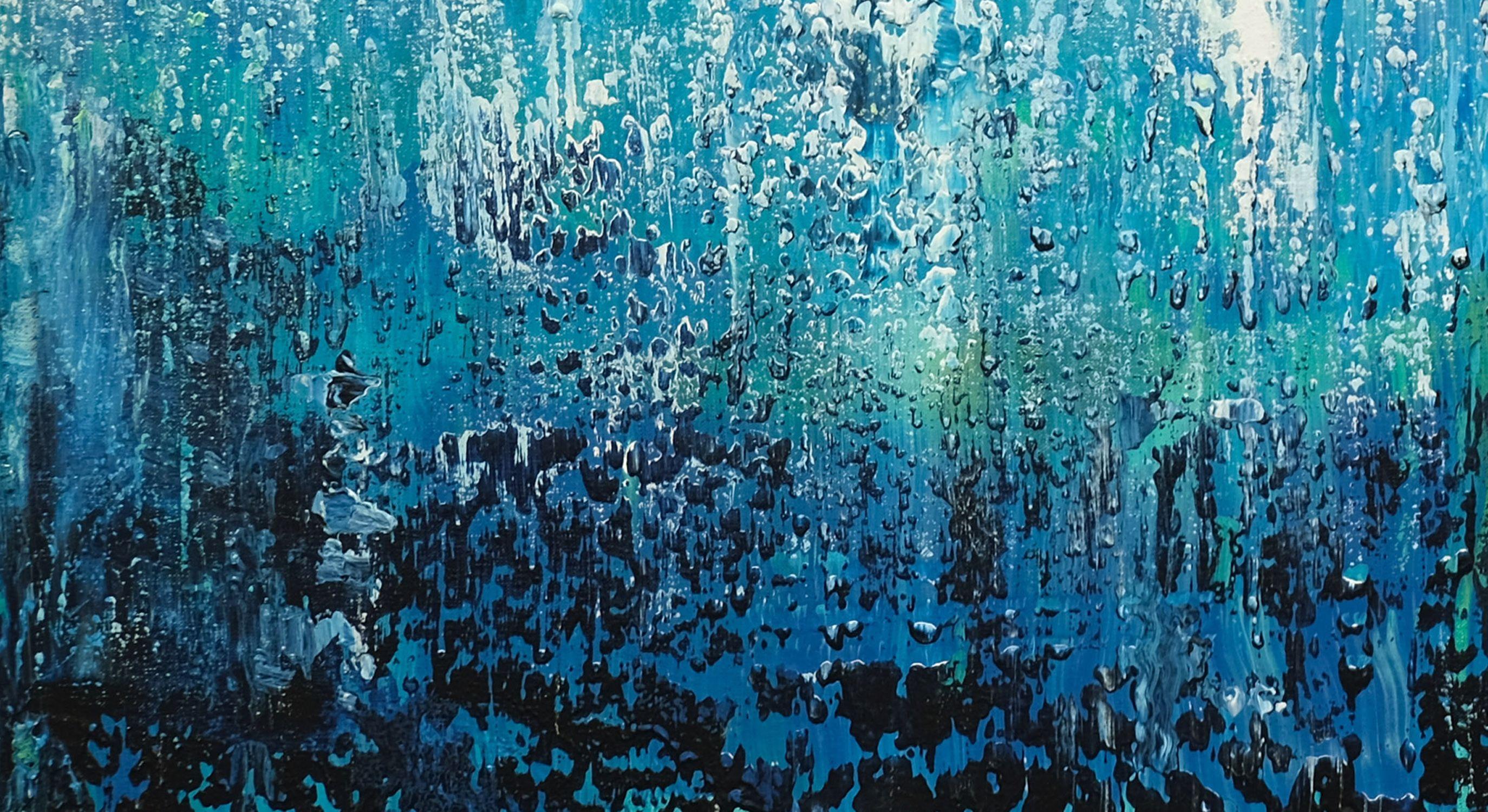 Pioggia di primavera, Pittura, Acrilico su tela - Painting Astratto di Behshad Arjomandi