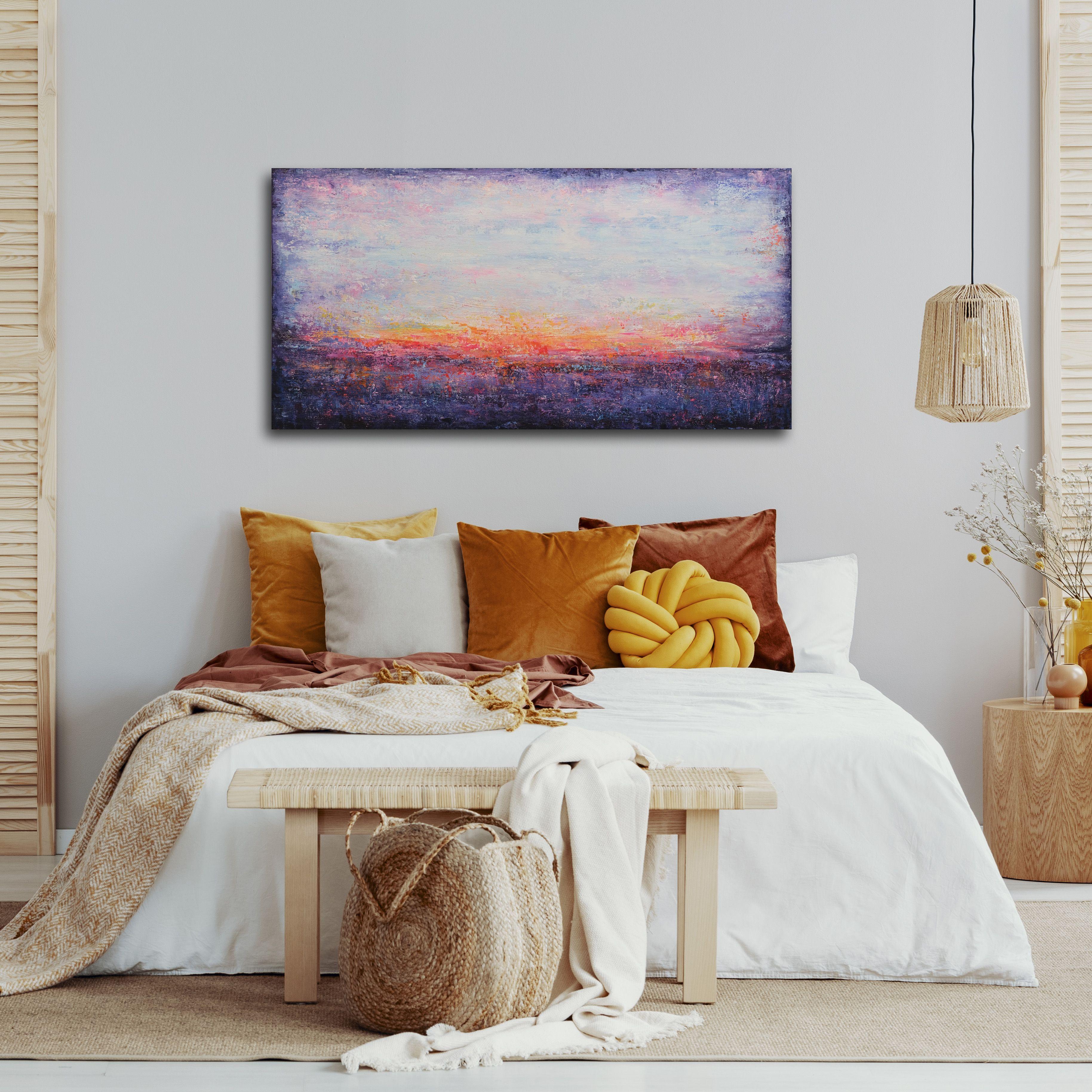 Sogno del tramonto, Pittura, Olio su tela - Painting Astratto di Behshad Arjomandi