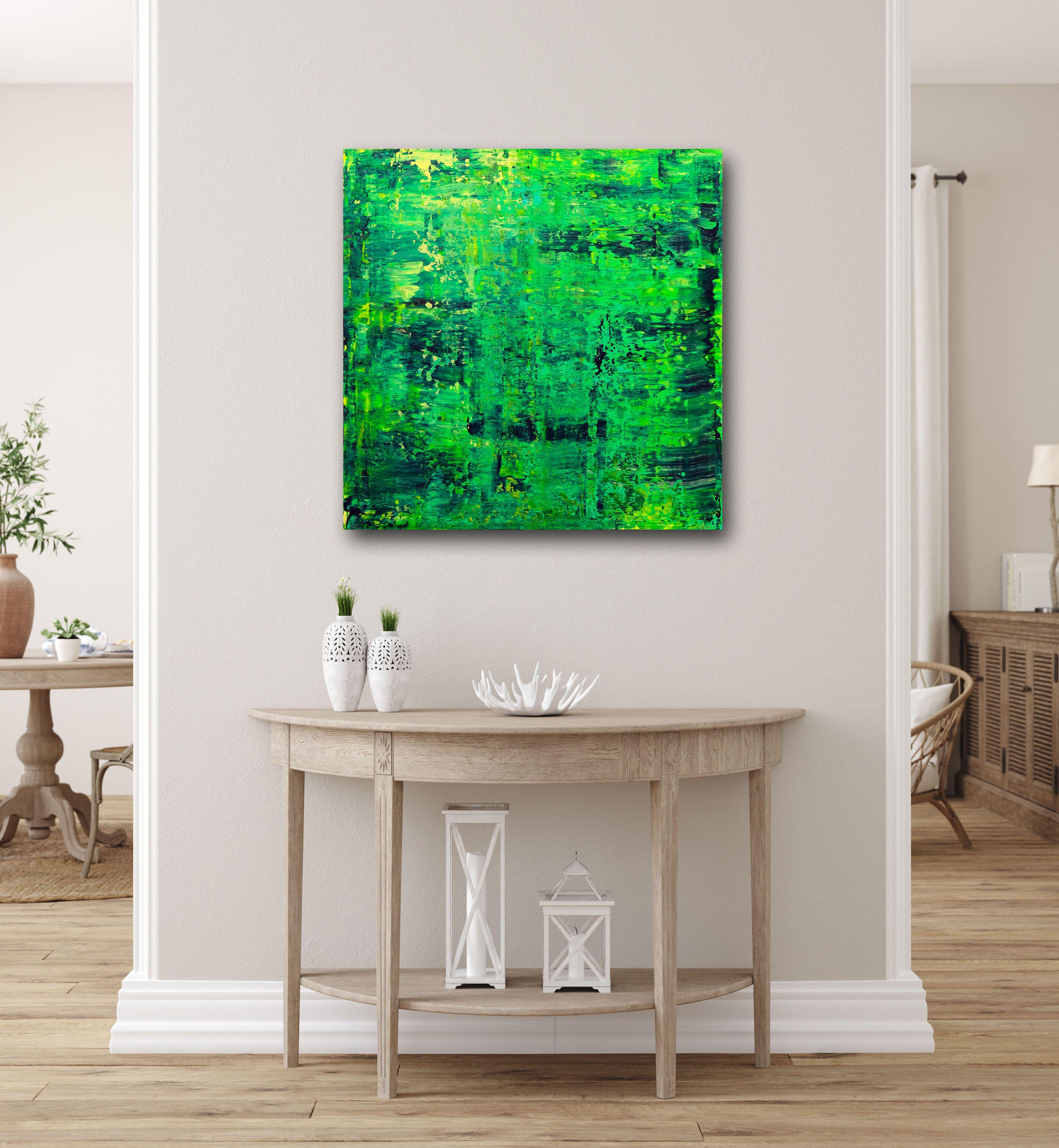 Sinfonia in verde, Pittura, Acrilico su tela - Painting di Behshad Arjomandi