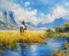 Towards the Mountains, Painting, Oil on Canvas