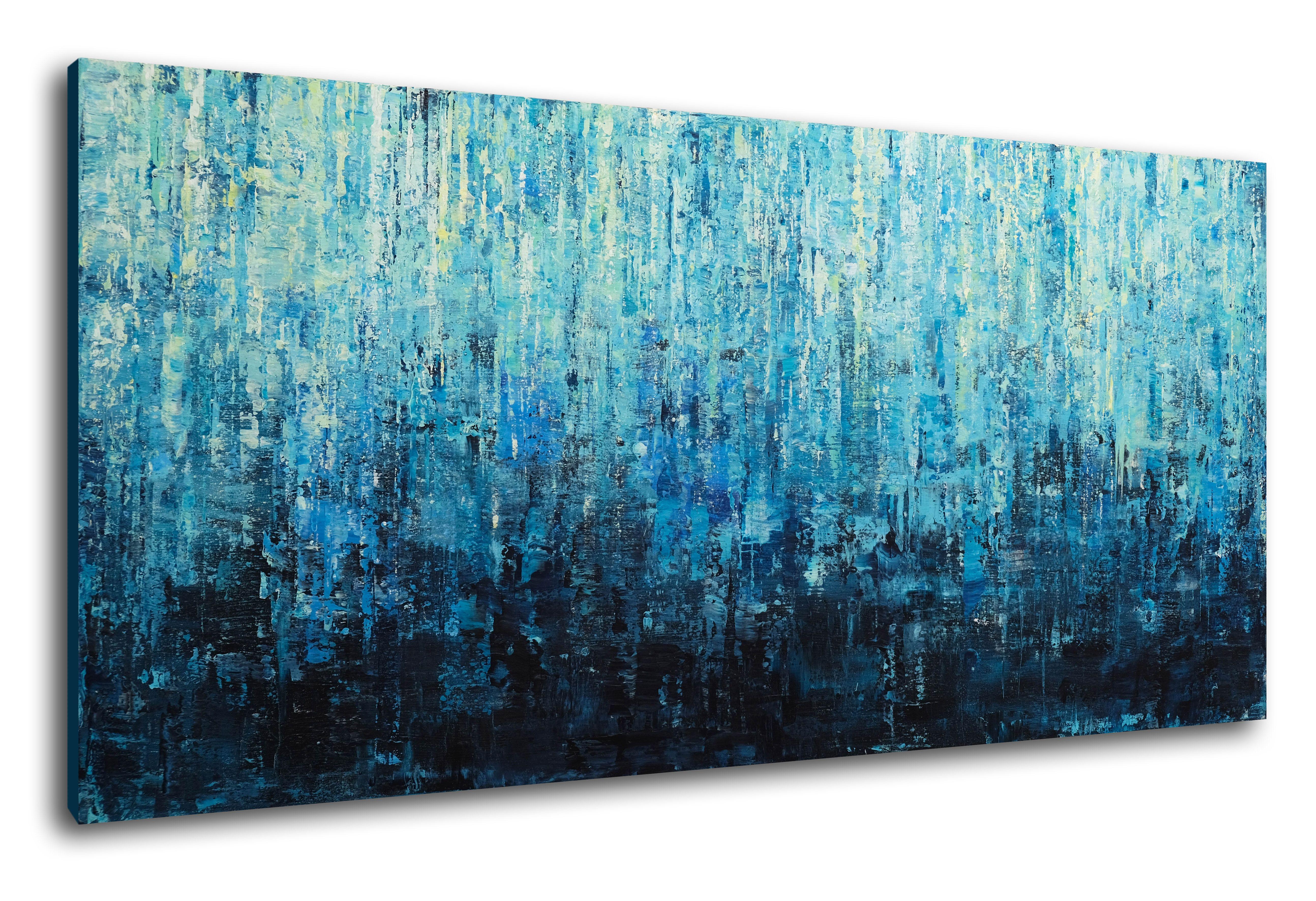 Pittura astratta originale con texture.  Grande quadro astratto originale ispirato alla natura dipinto in stile tra l'astratto e l'impressionista.  È stato dipinto in più strati con spatola e pennelli.  Questo quadro astratto minimalista evoca un