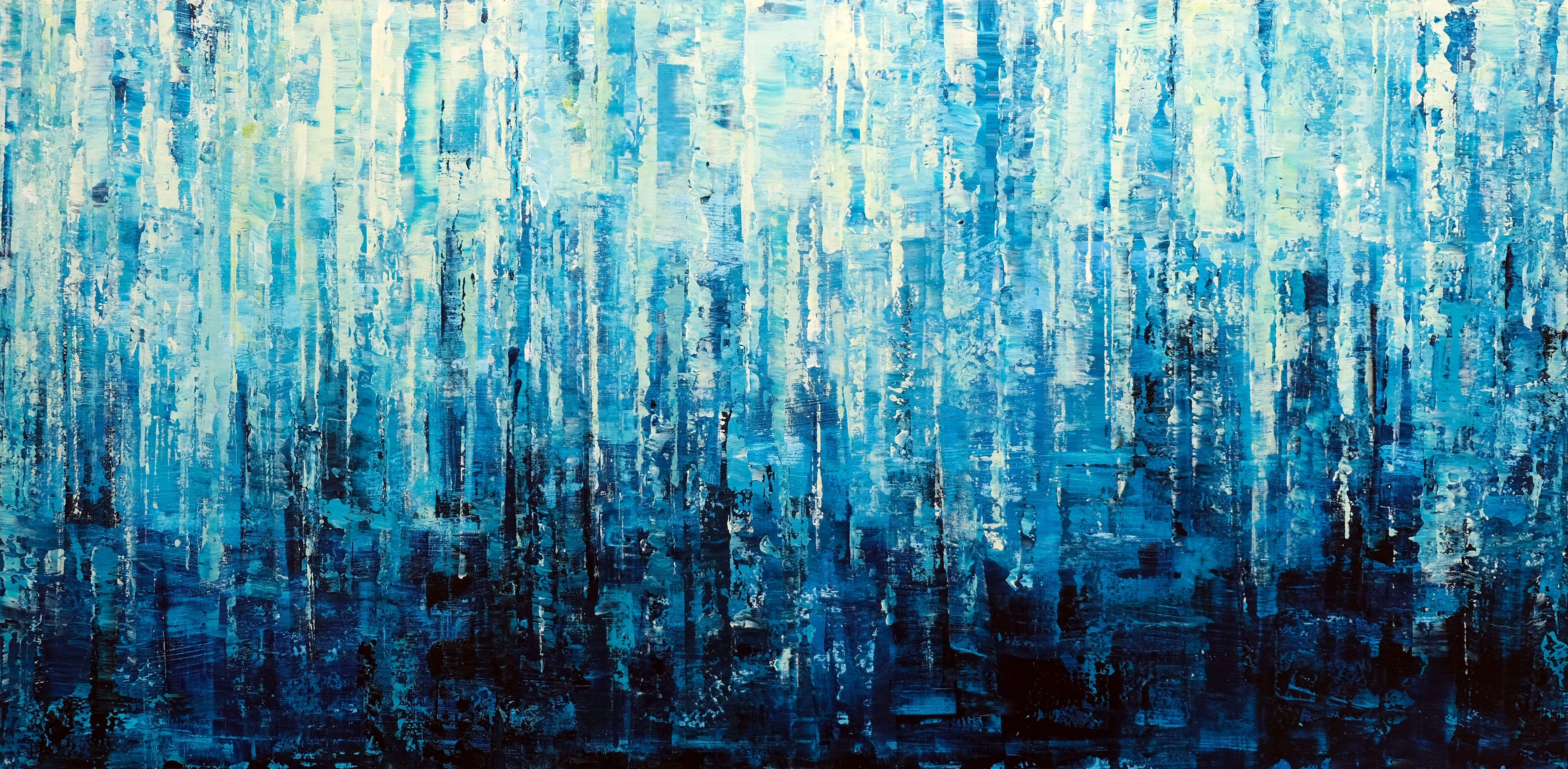 Behshad Arjomandi Abstract Painting - Turquoise Dreamscape II, Painting, Acrylic on Canvas