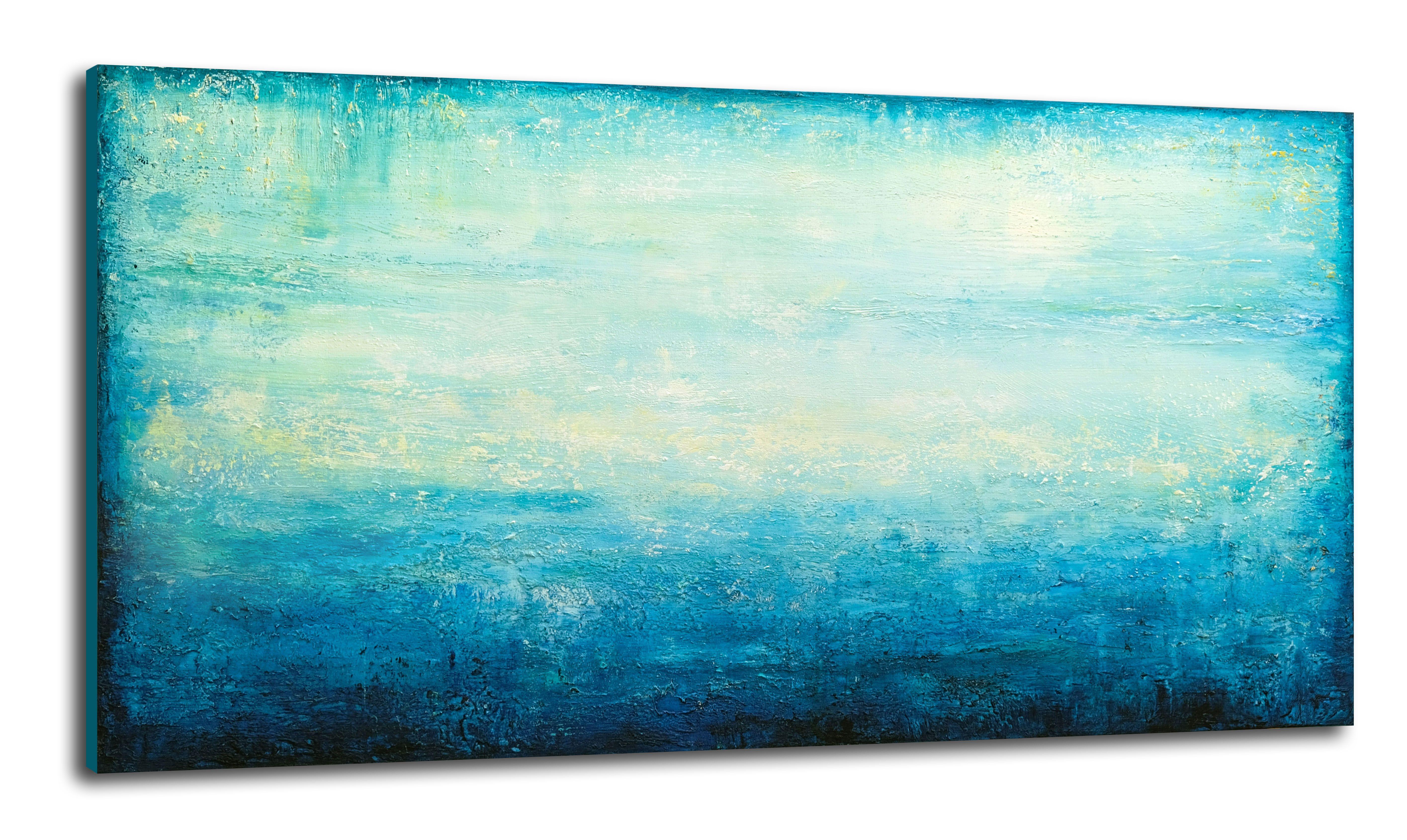 Turquoise Landscape IX, Painting, Acrylic on Canvas For Sale 3