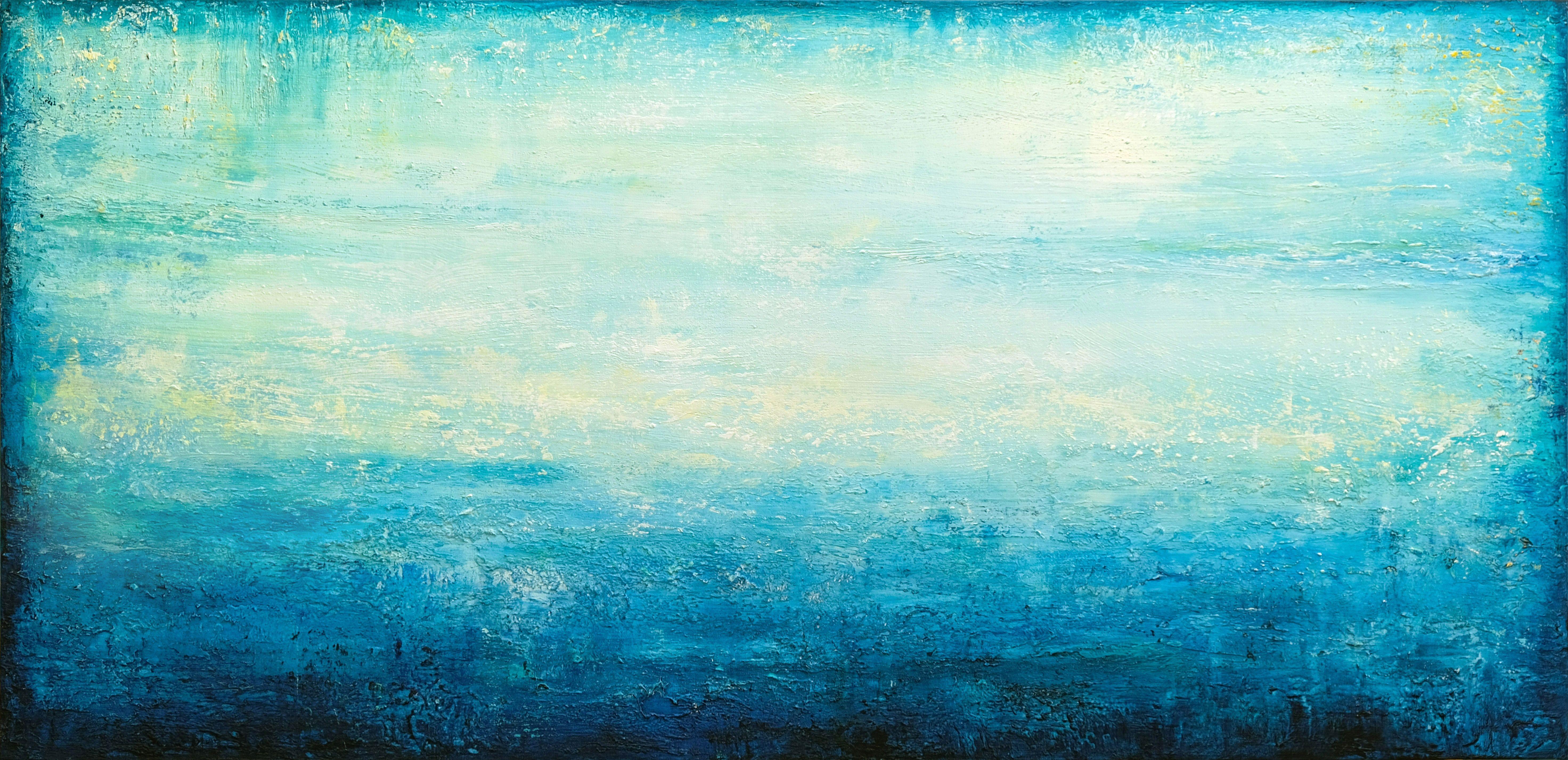 Behshad Arjomandi Abstract Painting - Turquoise Landscape IX, Painting, Acrylic on Canvas