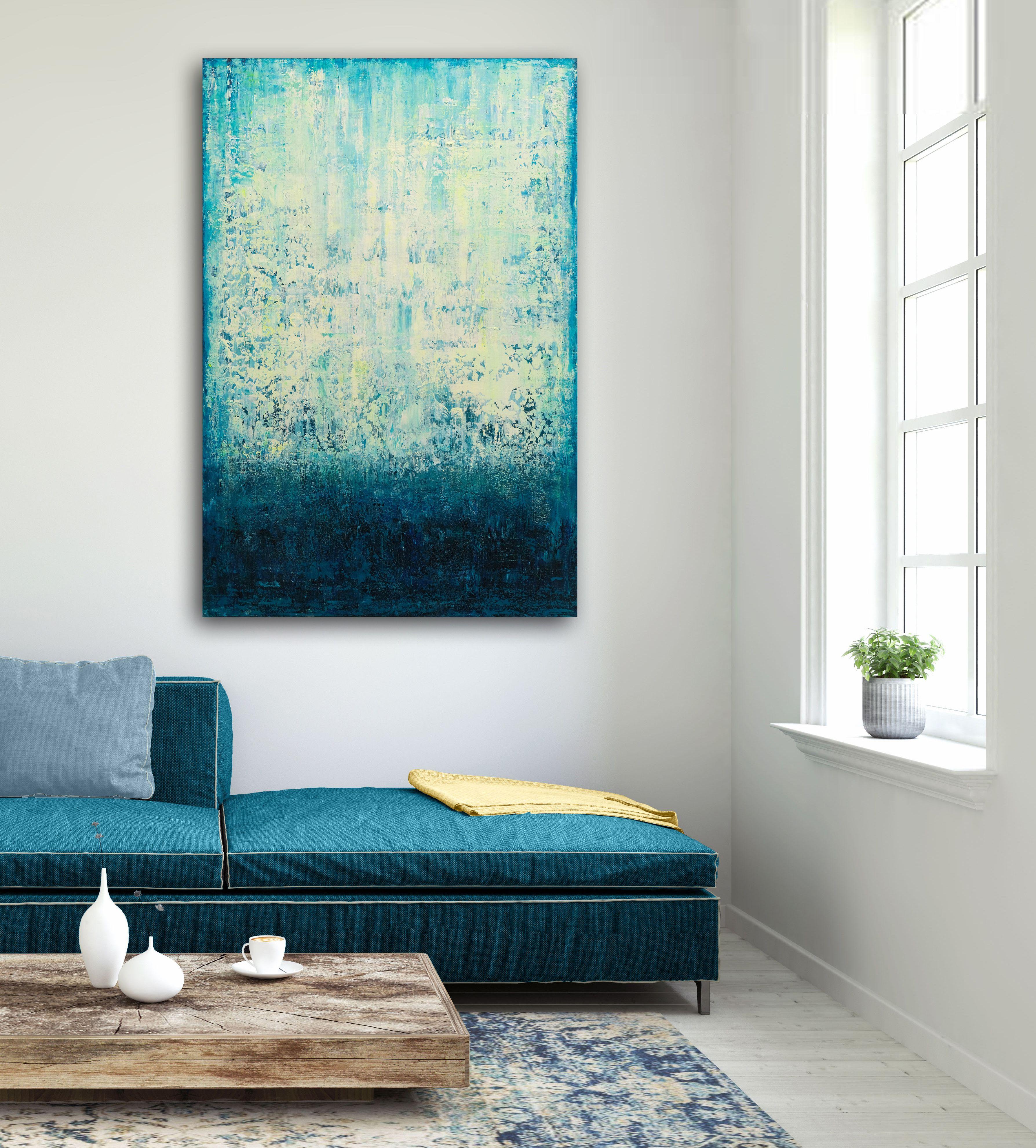 Turquesa, Pintura, Acrílico sobre lienzo - Painting Minimalista de Behshad Arjomandi