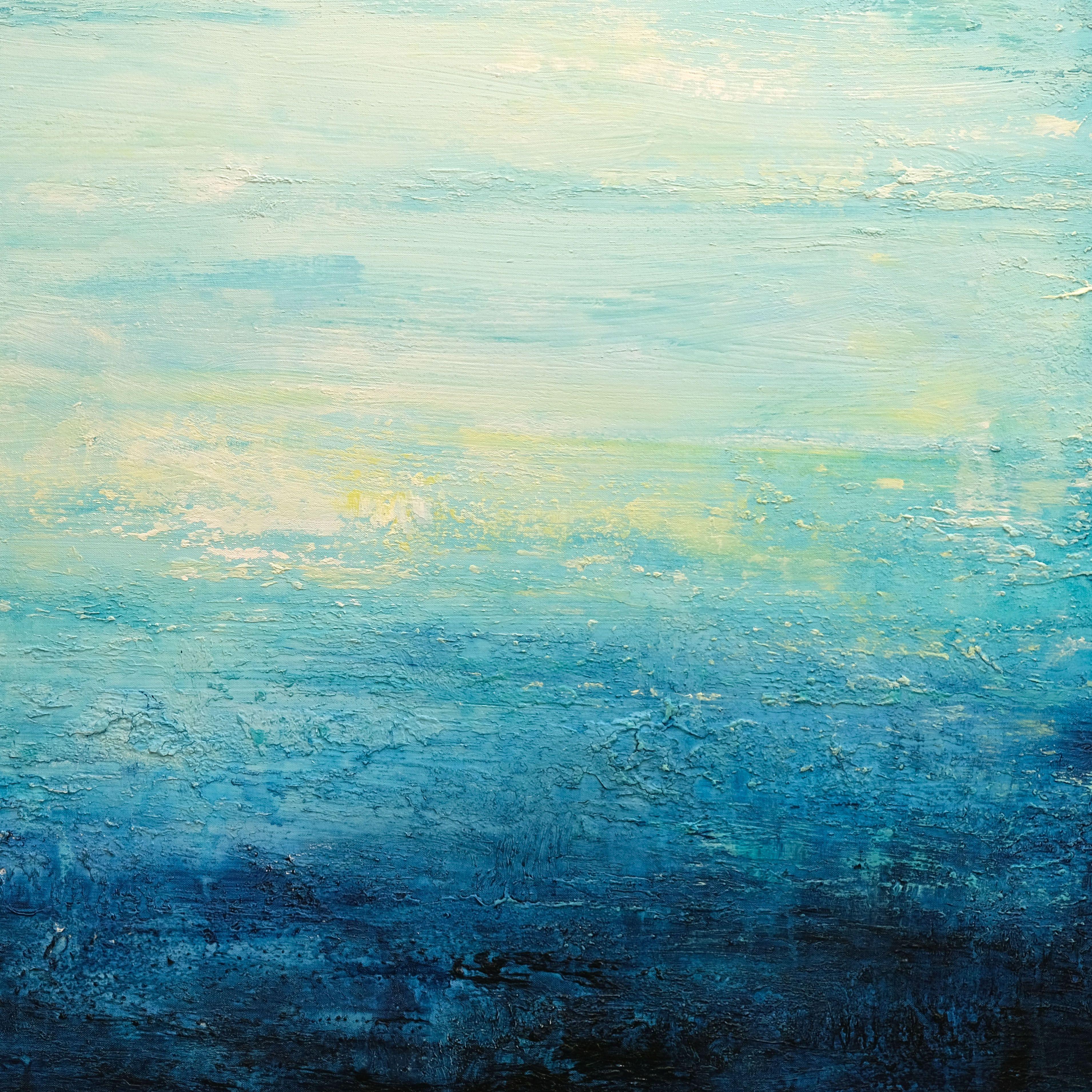 Turquoise Sea, Painting, Acrylic on Canvas For Sale 3