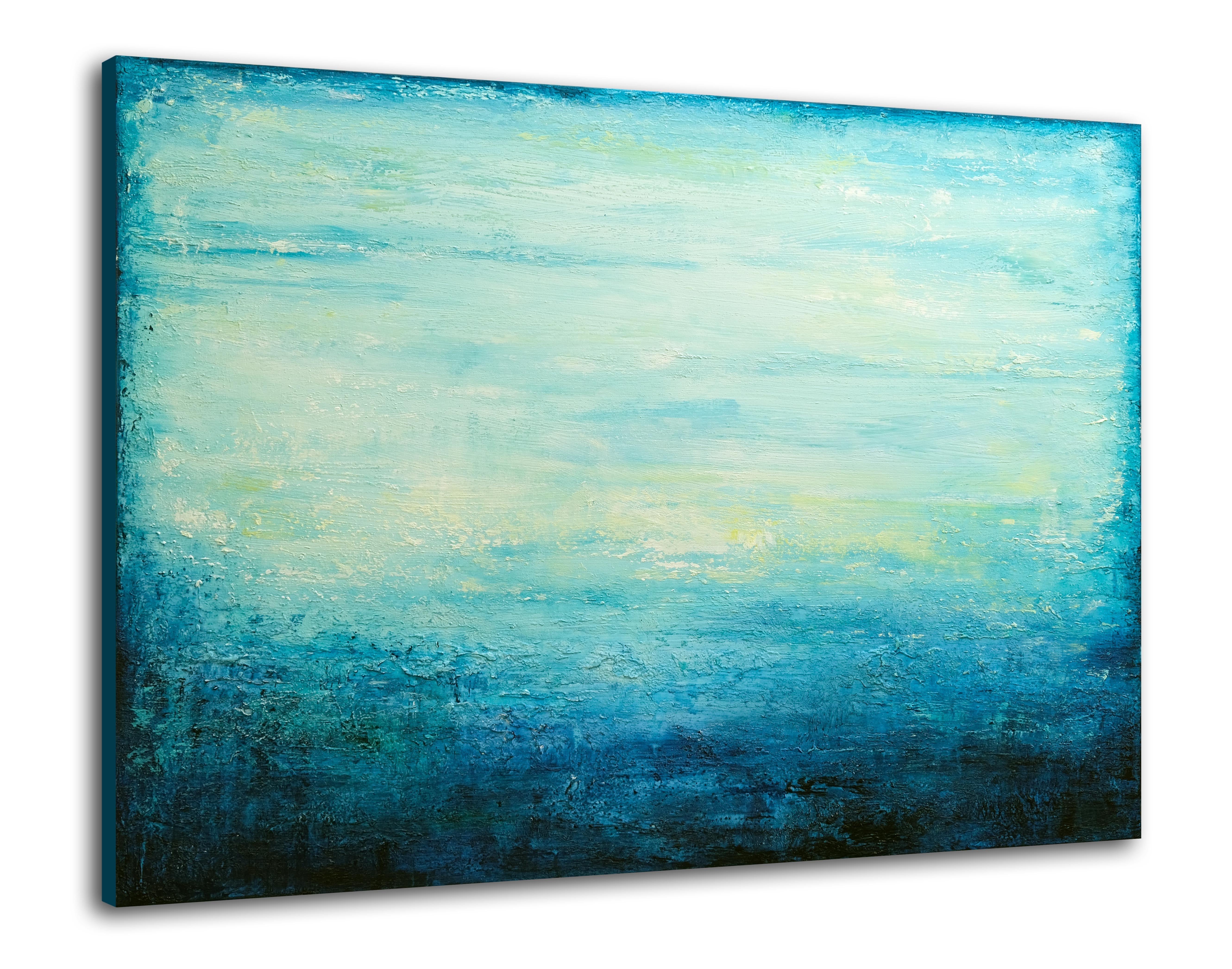 Turquoise Sea, Painting, Acrylic on Canvas For Sale 4