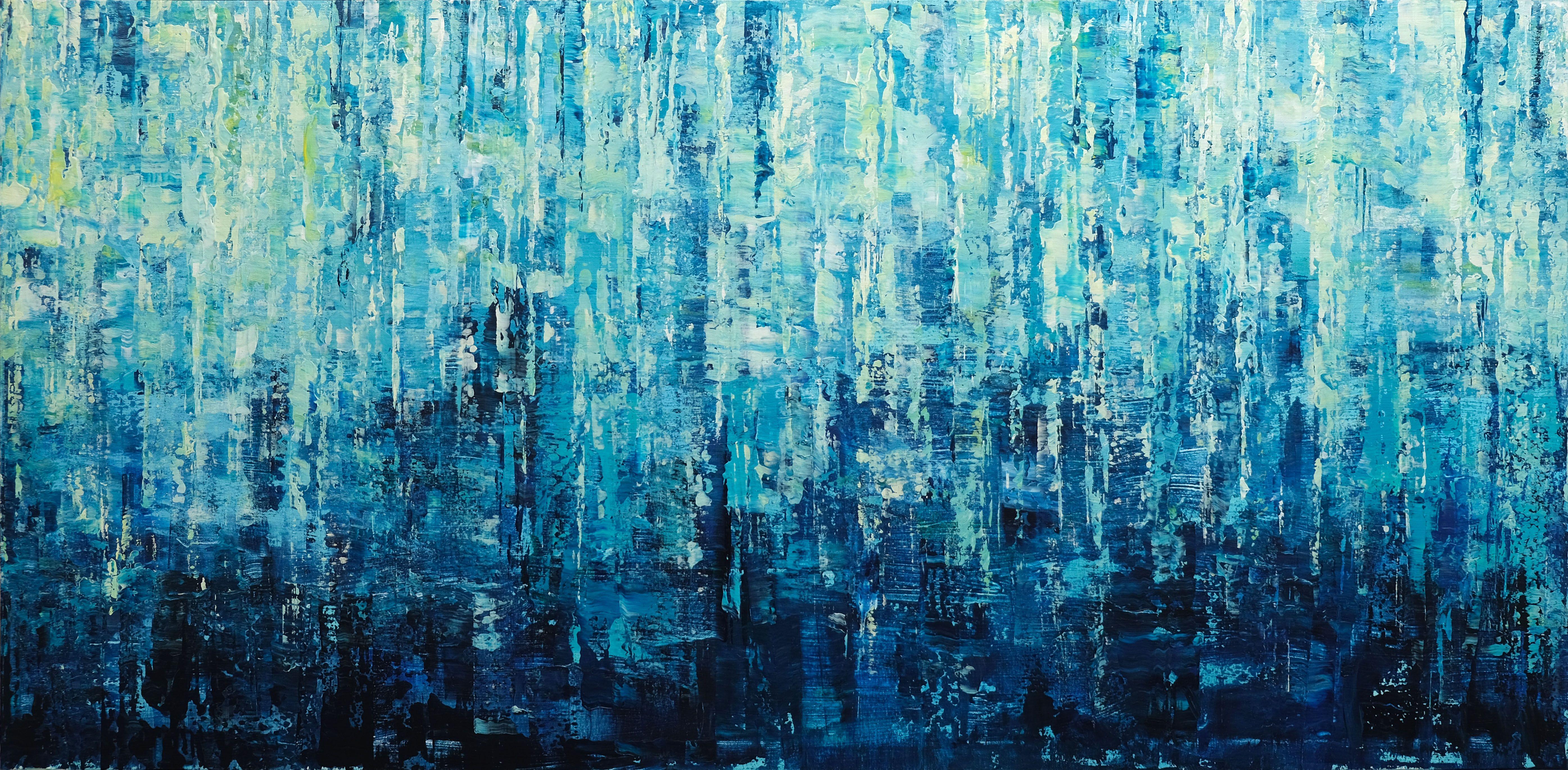 Turquoise Symphony, Painting, Acrylic on Canvas