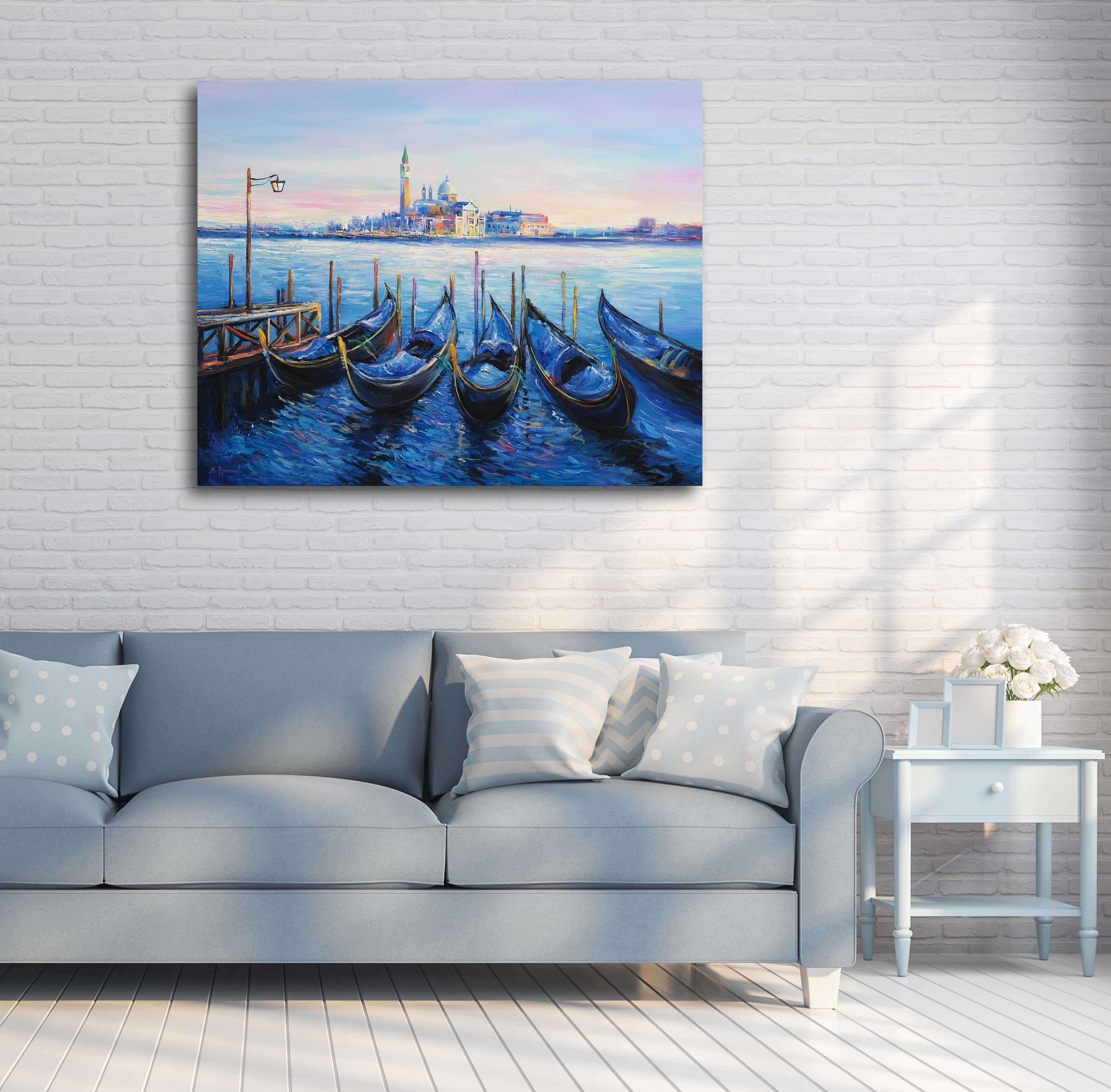 Venice Gondolas, Painting, Acrylic on Canvas 1