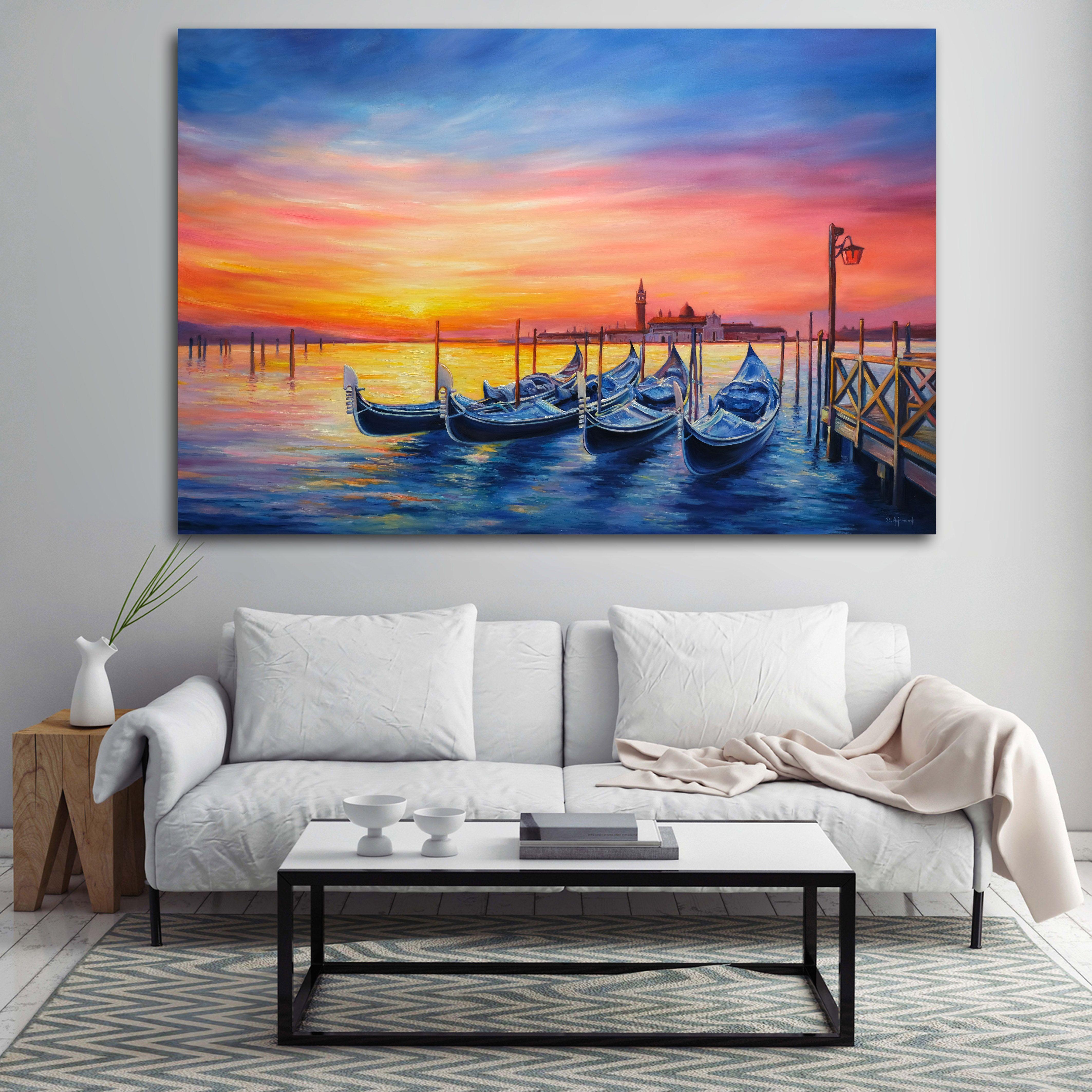 Tramonto a Venezia, Pittura, Olio su tela - Painting Realismo di Behshad Arjomandi