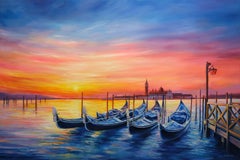 Venice Sunset, Painting, Oil on Canvas